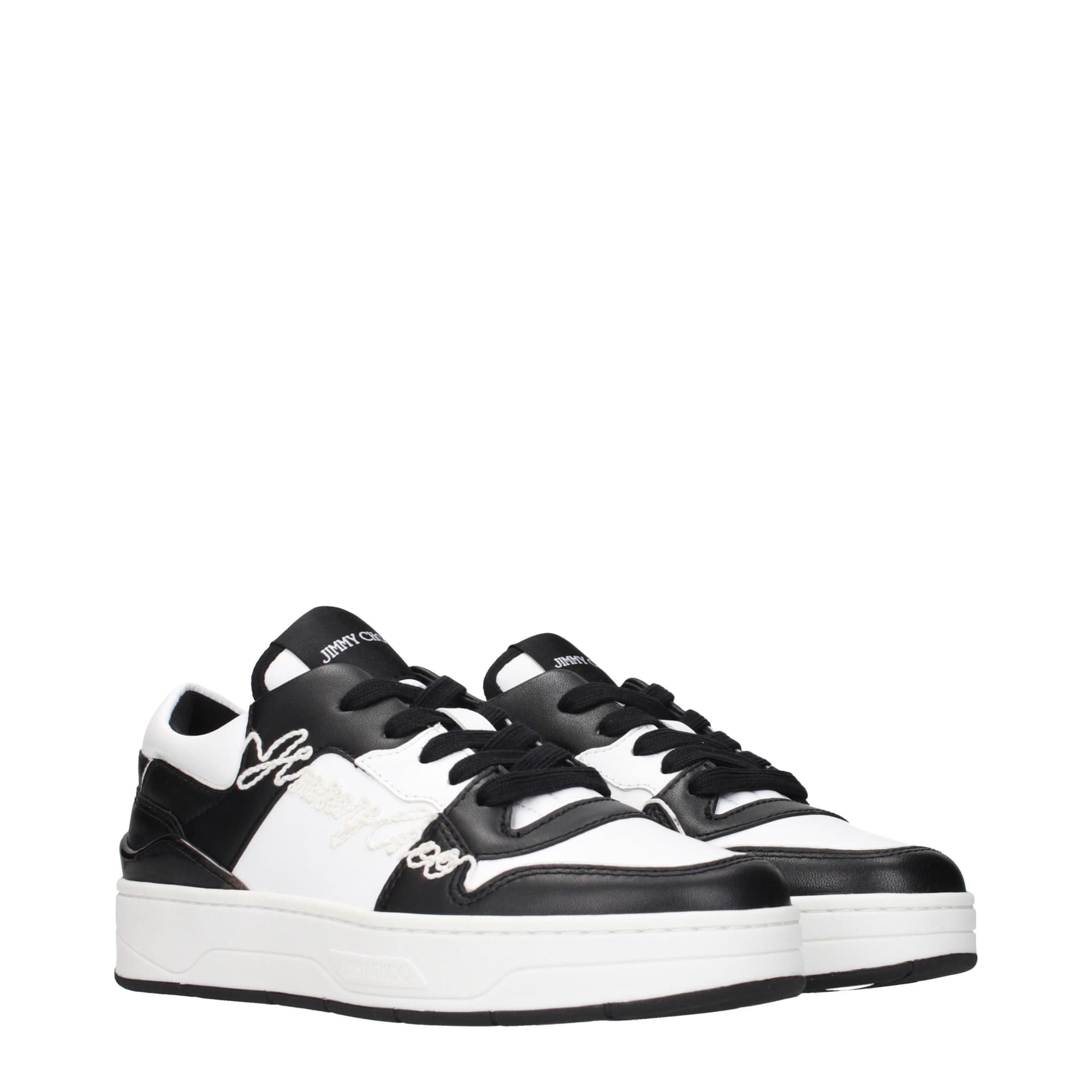 Black Leather Low Top Sneakers - 2