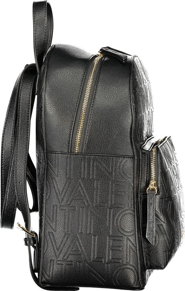 Black Polyurethane Women's Backpack - 3
