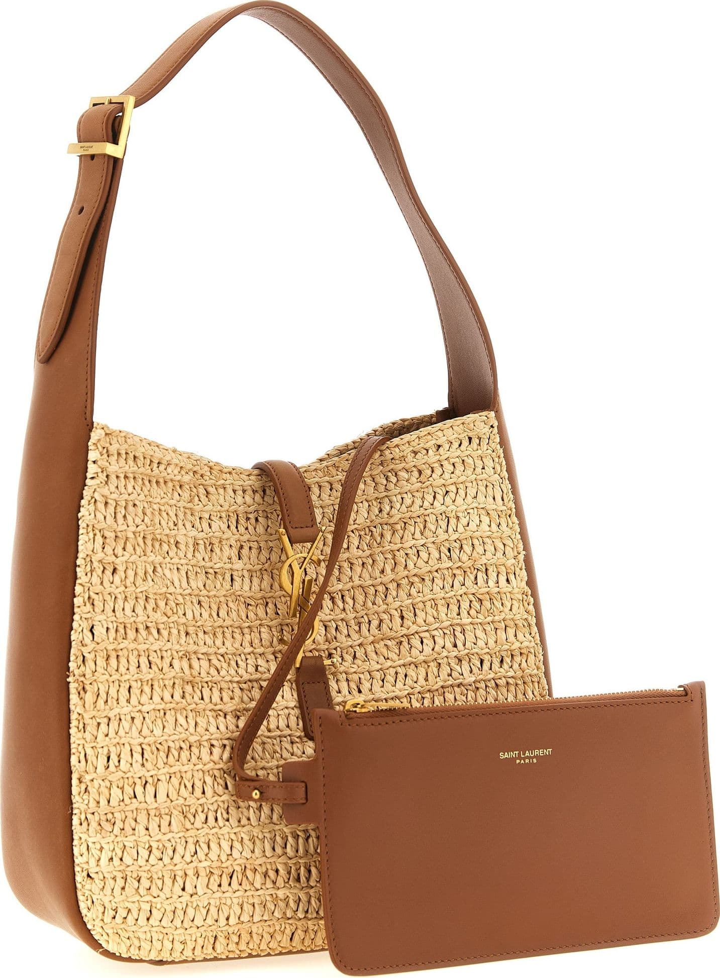 Beige Raffia Shoulder Bag - 3