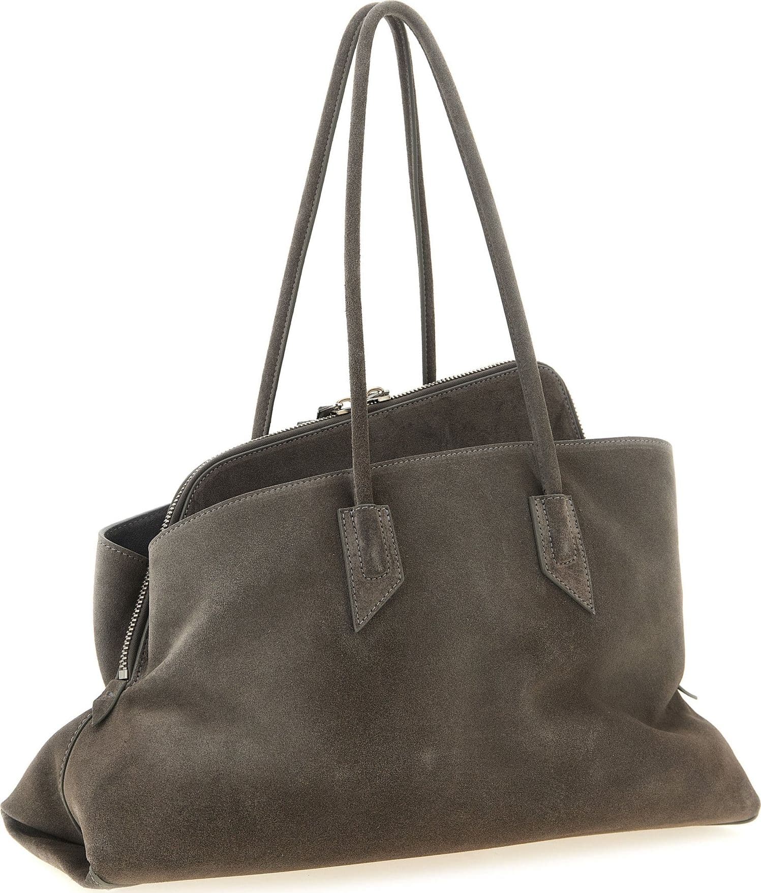 Gray Bovine Leather Shoulder Bag - 2