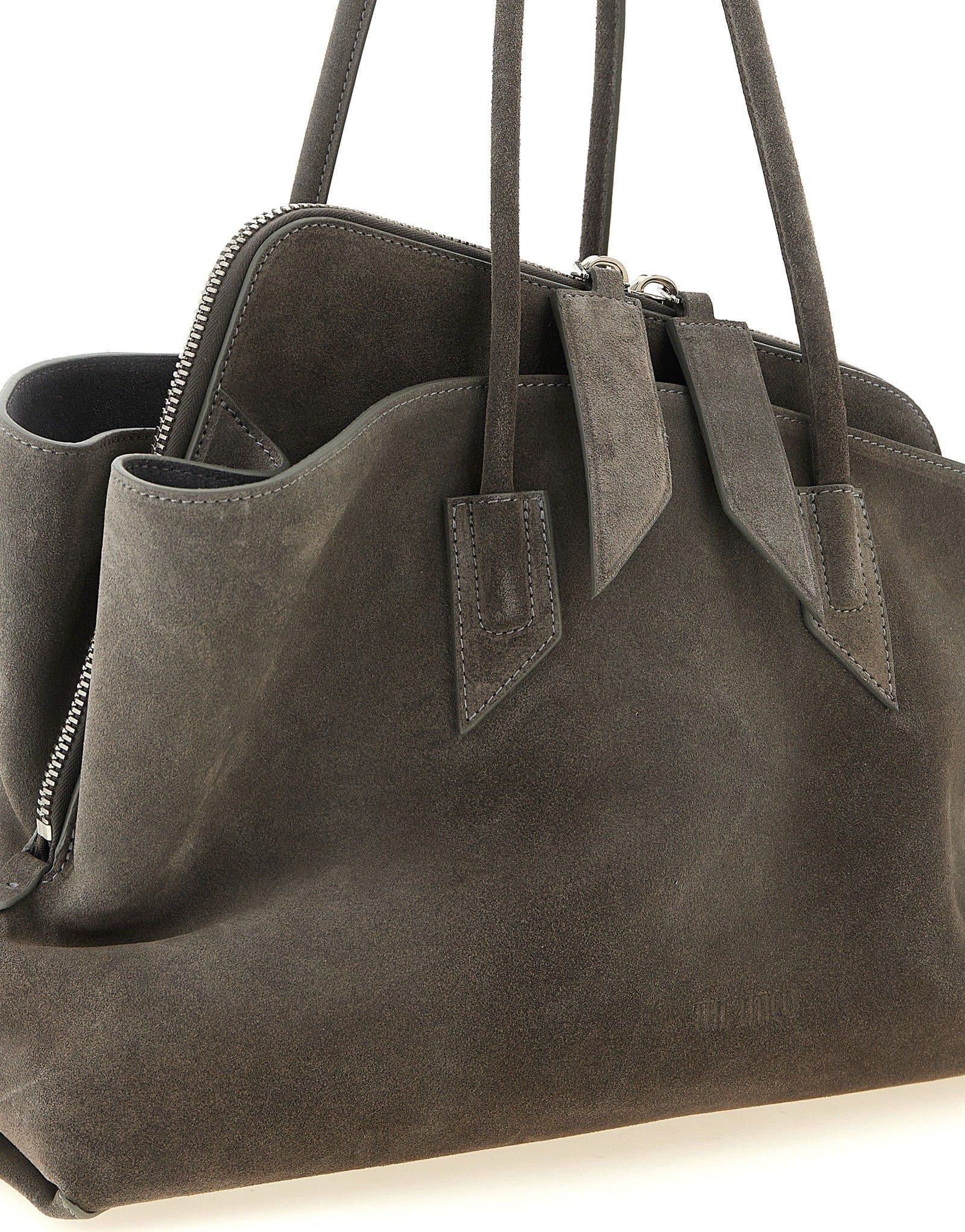 Gray Bovine Leather Shoulder Bag - 3