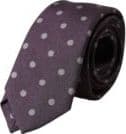 Purple 100% Silk Polka Dot Adjustable Men Tie - 2