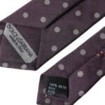 Purple 100% Silk Polka Dot Adjustable Men Tie - 4