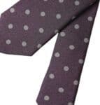 Purple 100% Silk Polka Dot Adjustable Men Tie - 5