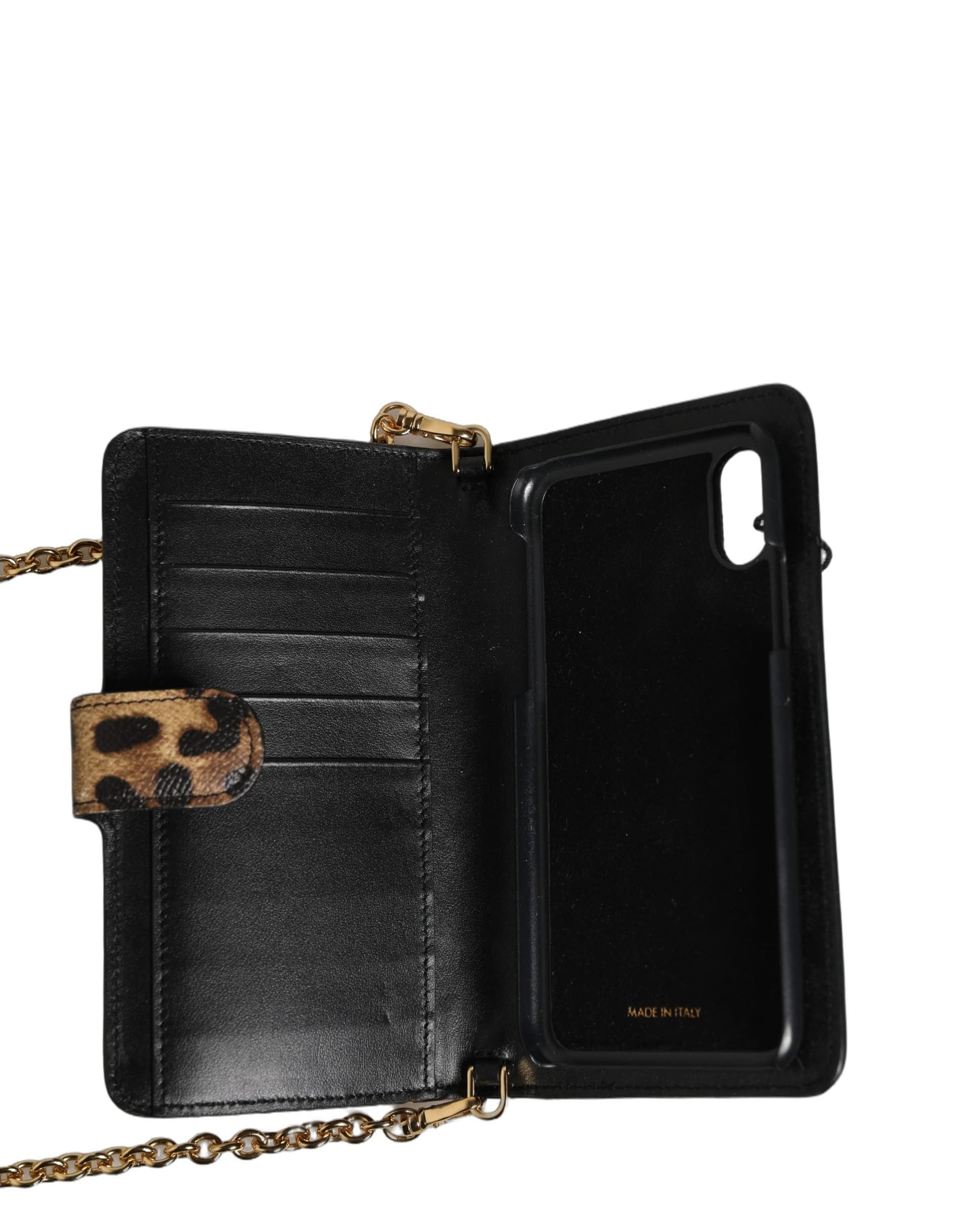 Flip Cover Brown Leopard Crystal iPhone X - XS Case - 2