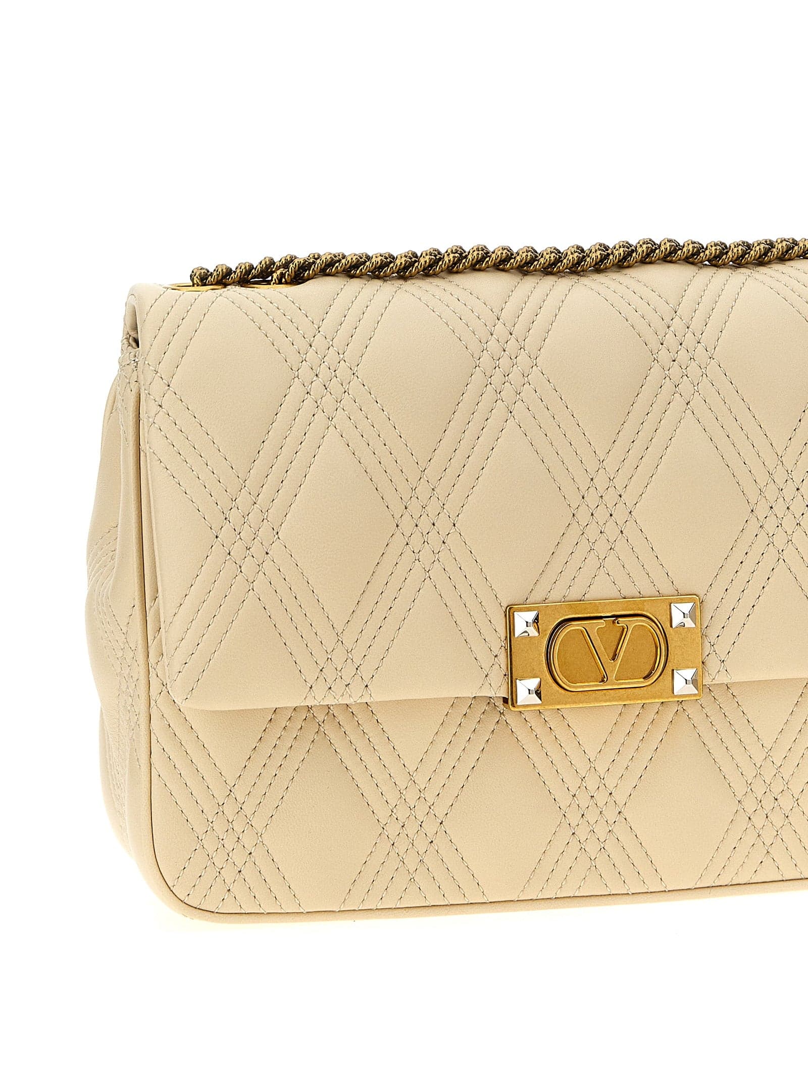 White Lamb Leather Shoulder Bag - 3
