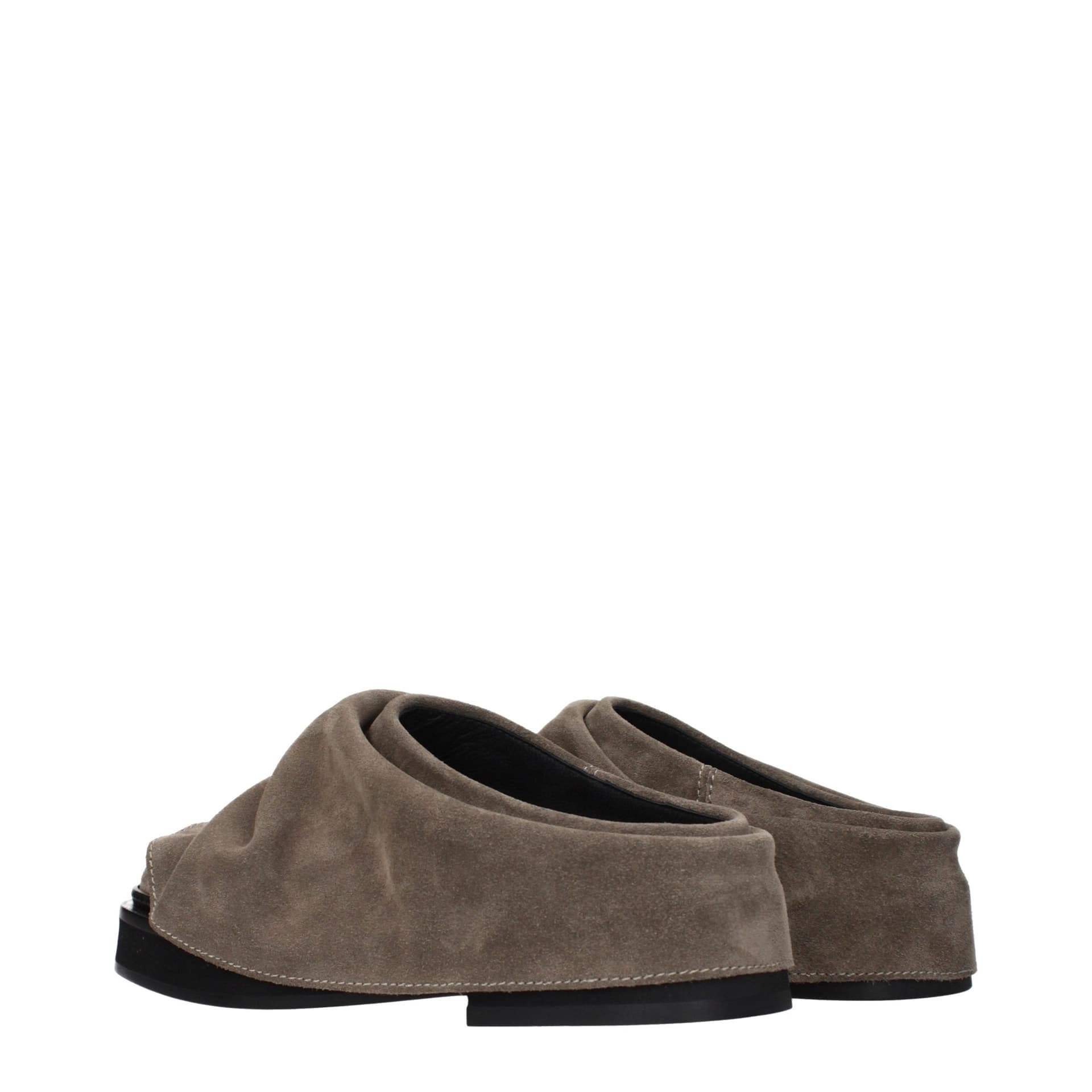 Gray Leather Slippers - 4
