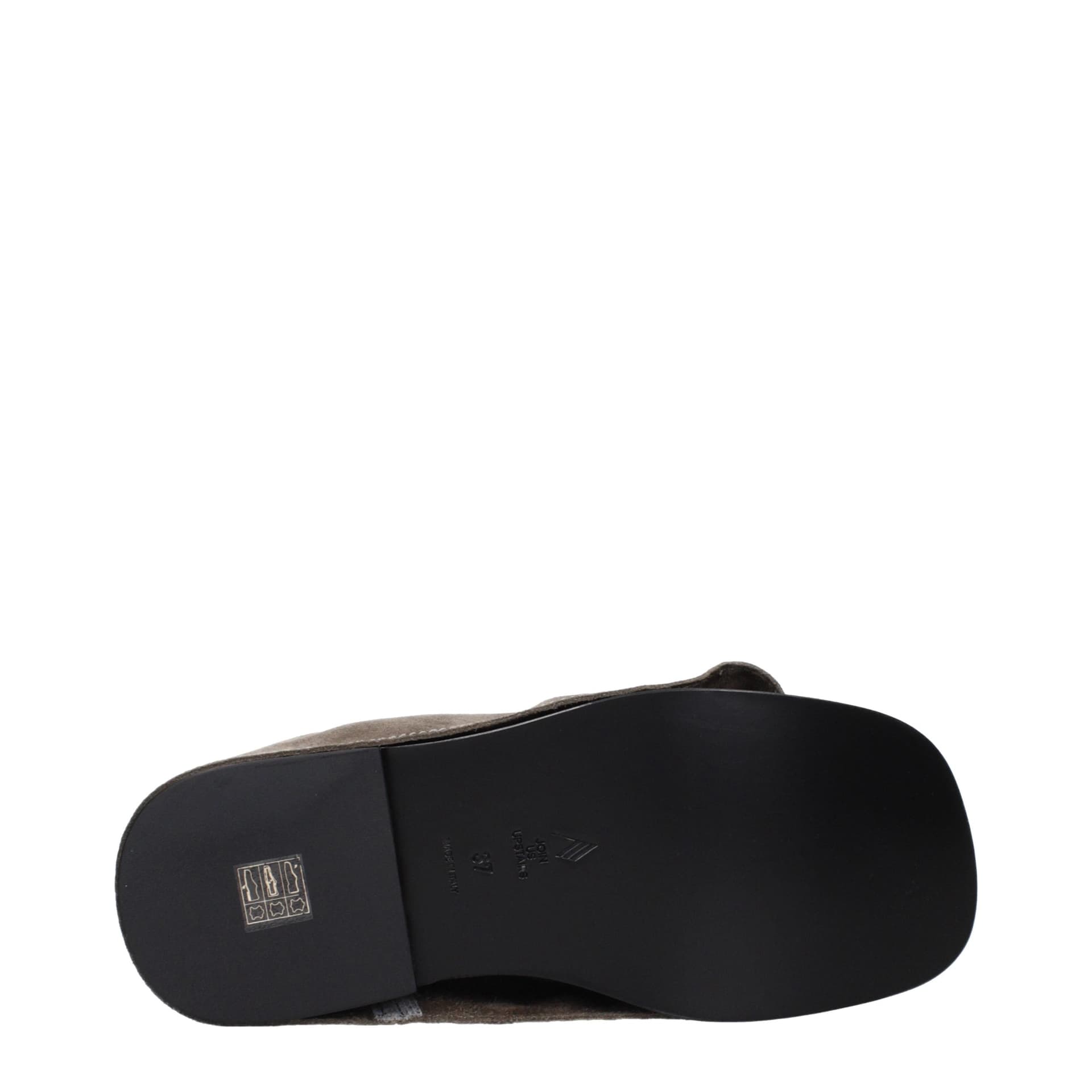 Gray Leather Slippers - 5