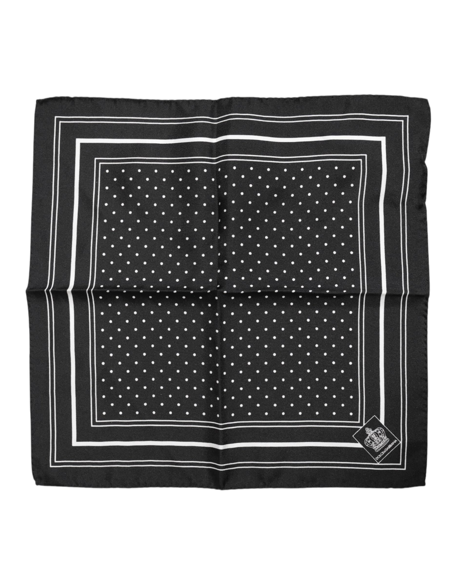 Black White Polka Dot Men Foulard Scarf - 2