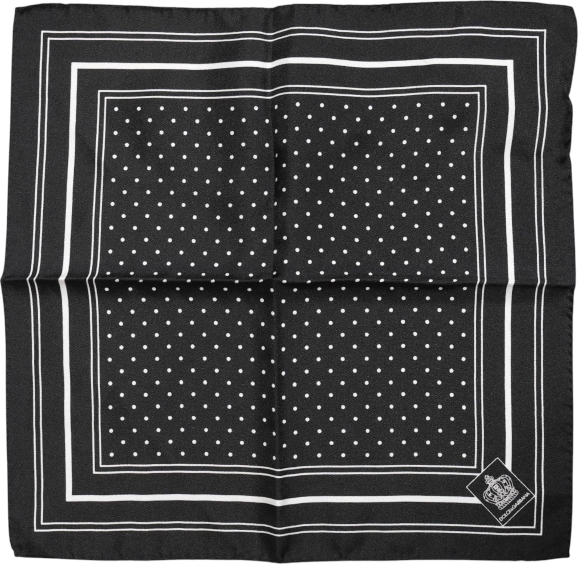 Black White Polka Dot Men Foulard Scarf - 3