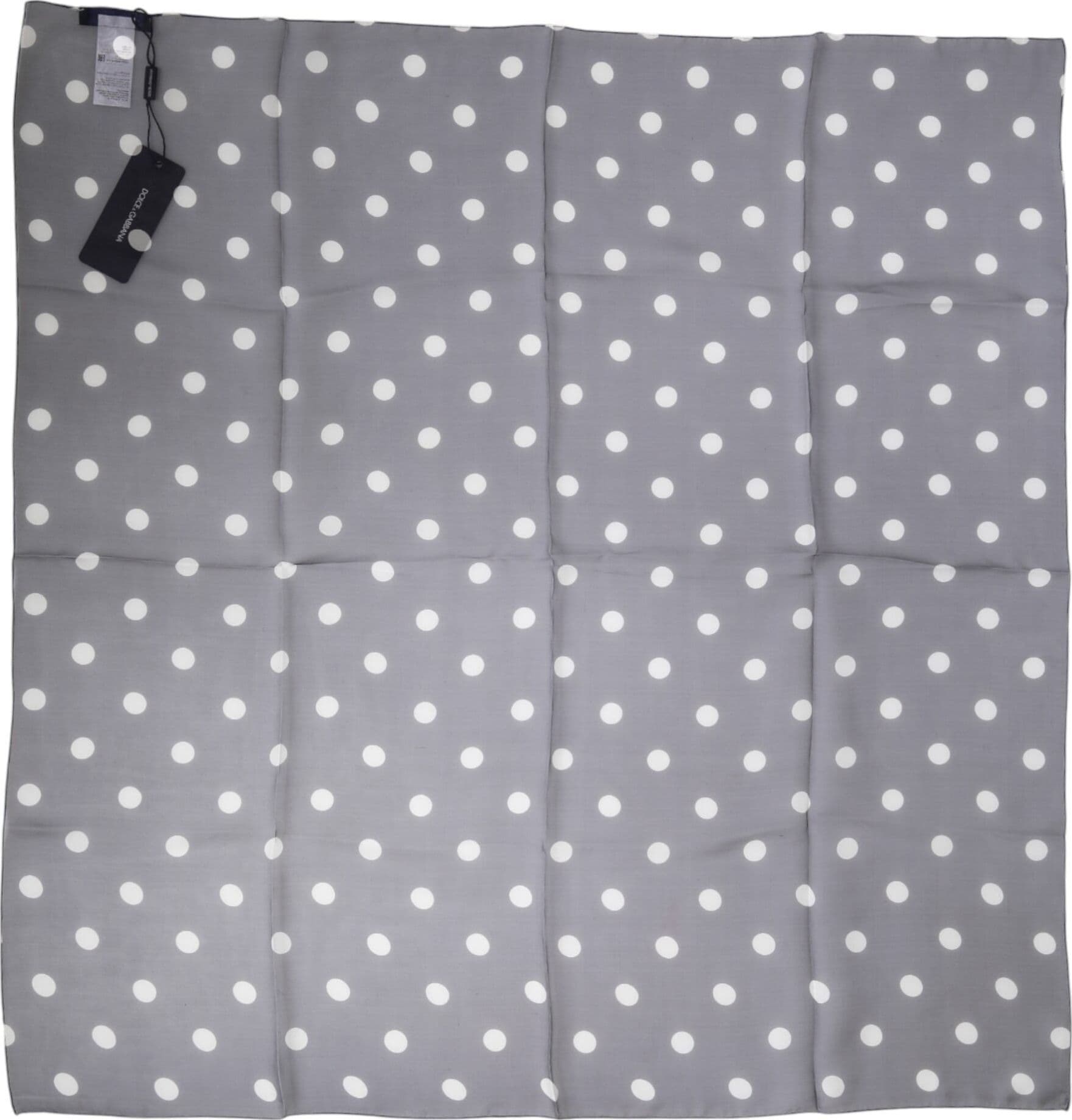 Blue Polka Dot Silk Square Foulard 91.5cm x 89.5cm Scarf - 2