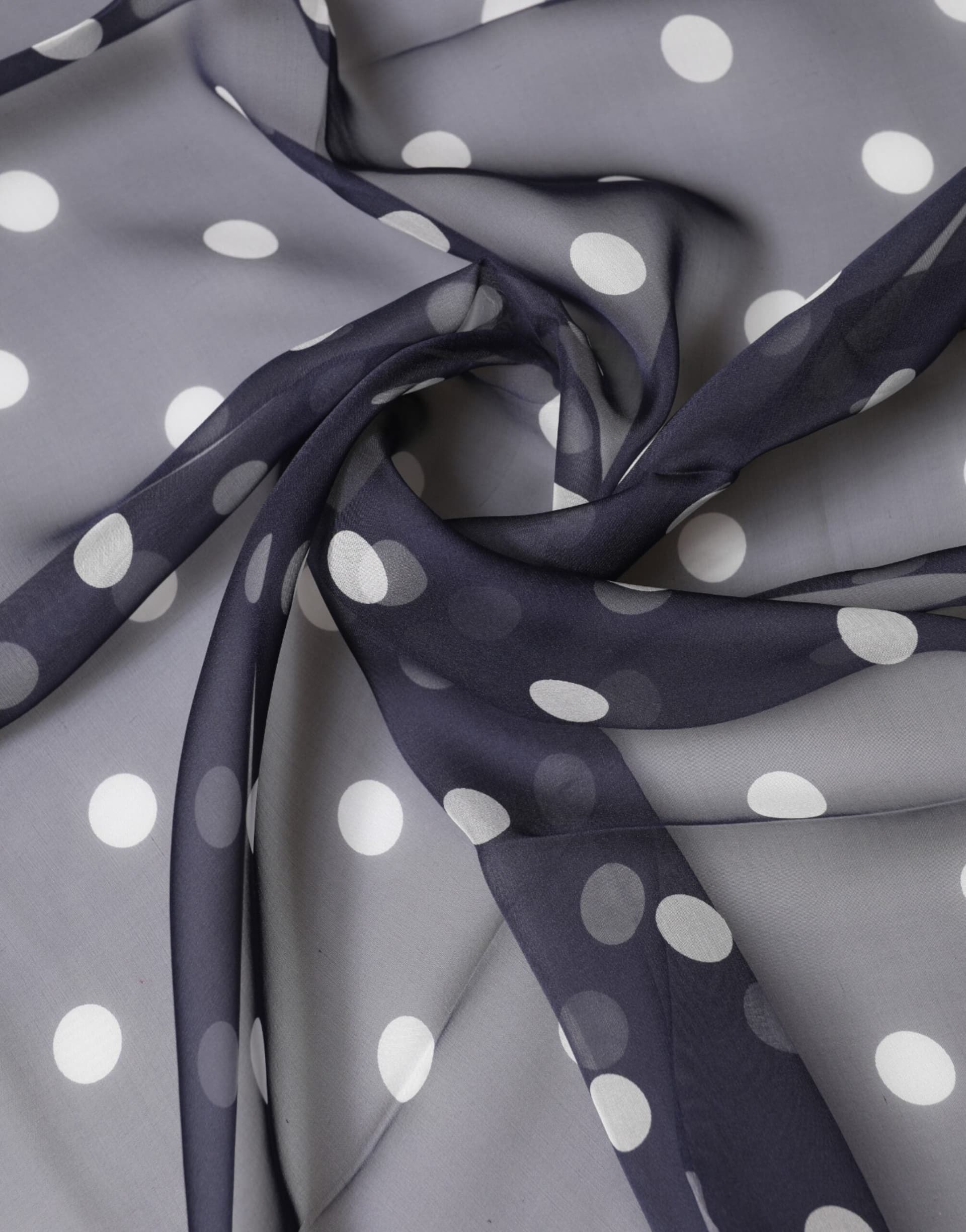 Blue Polka Dot Silk Square Foulard 91.5cm x 89.5cm Scarf - 3