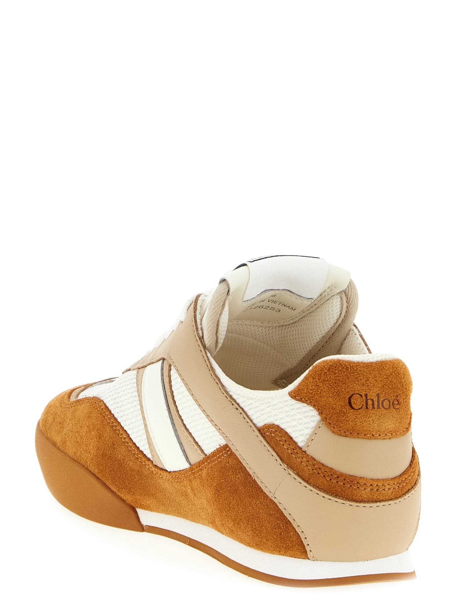 Beige Polyester Low Top Sneakers - 3