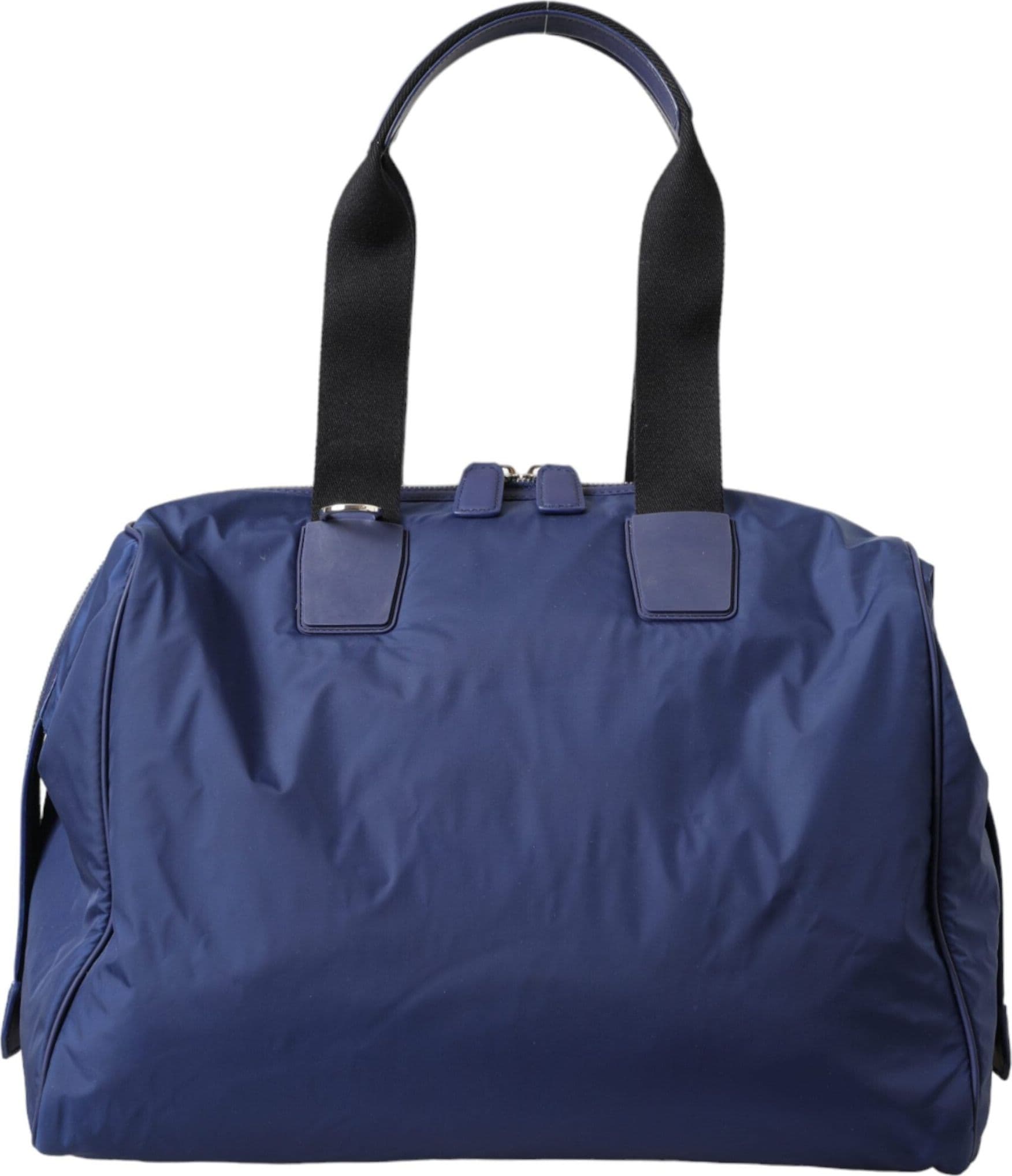 Blue Nylon Calfskin Hand Shoulder Duffel Bag - 2