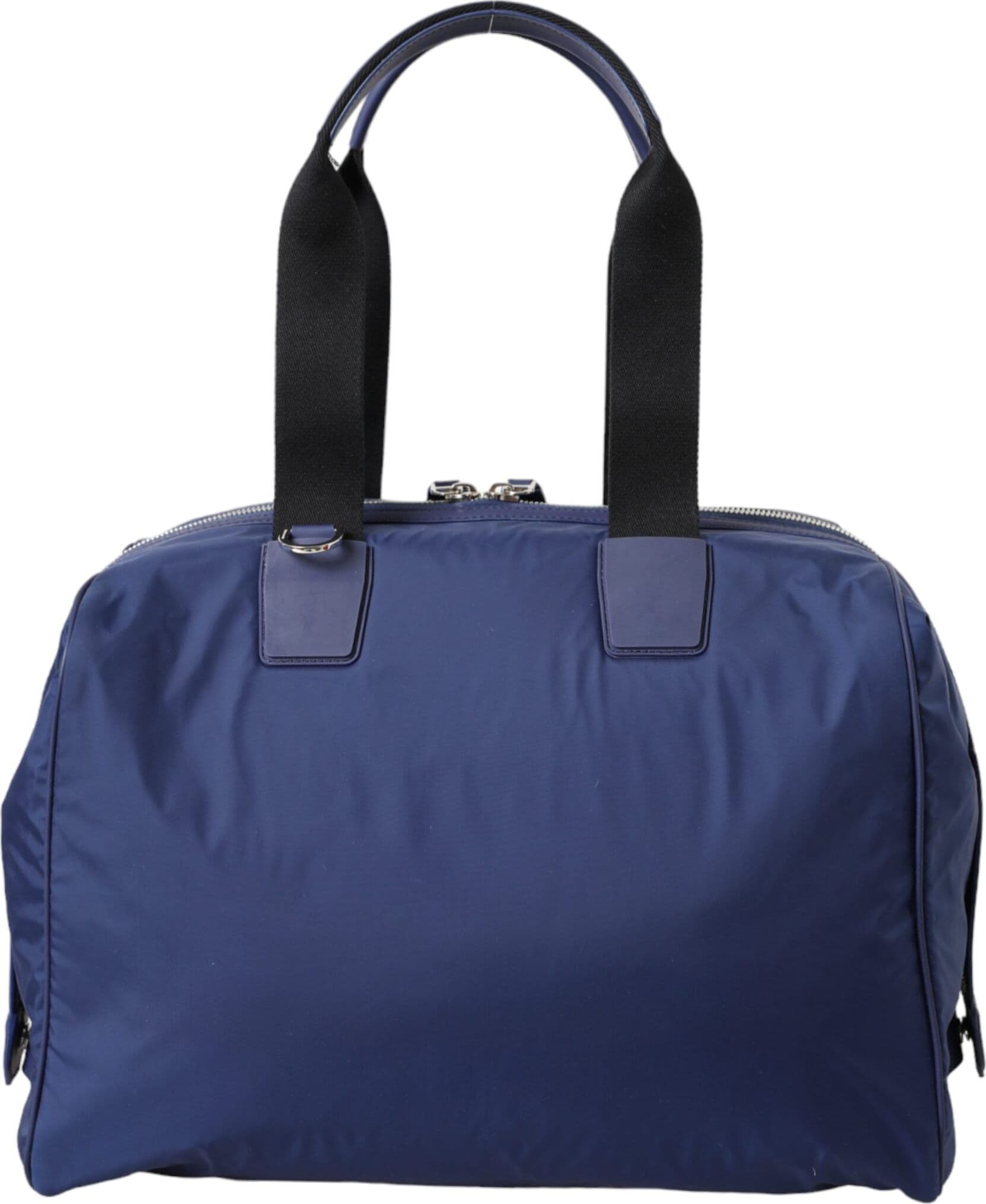 Blue Nylon Calfskin Hand Shoulder Duffel Bag - 4