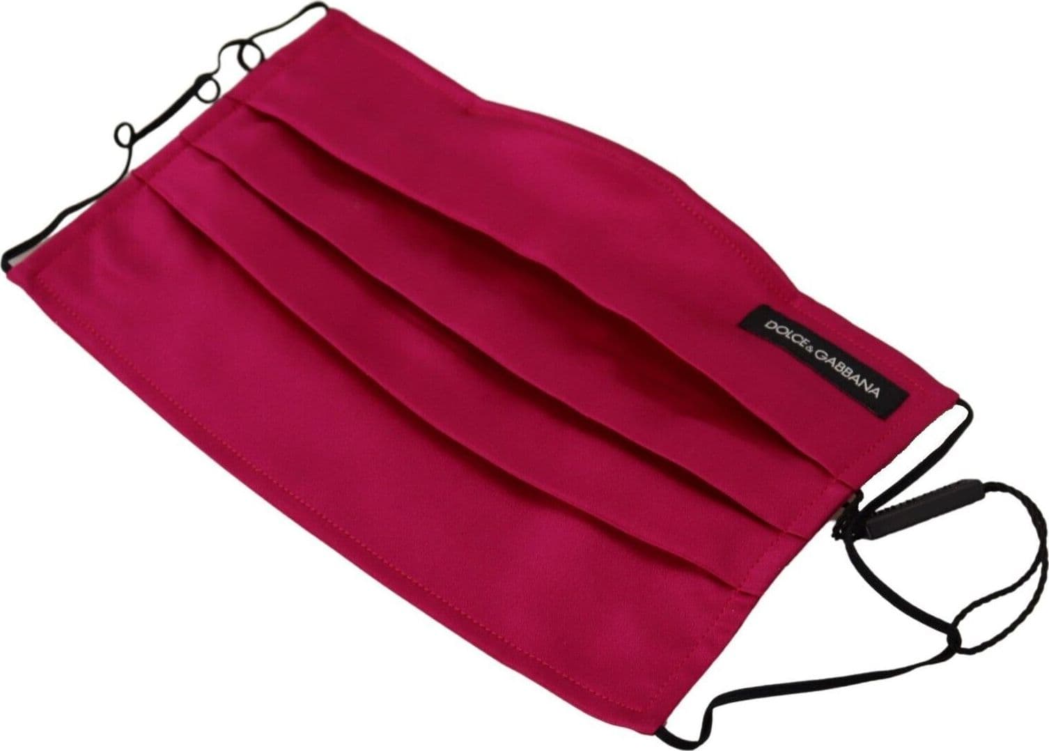 Maroon Silk Pleated Elastic Ear Strap One Size Face Mask - 4