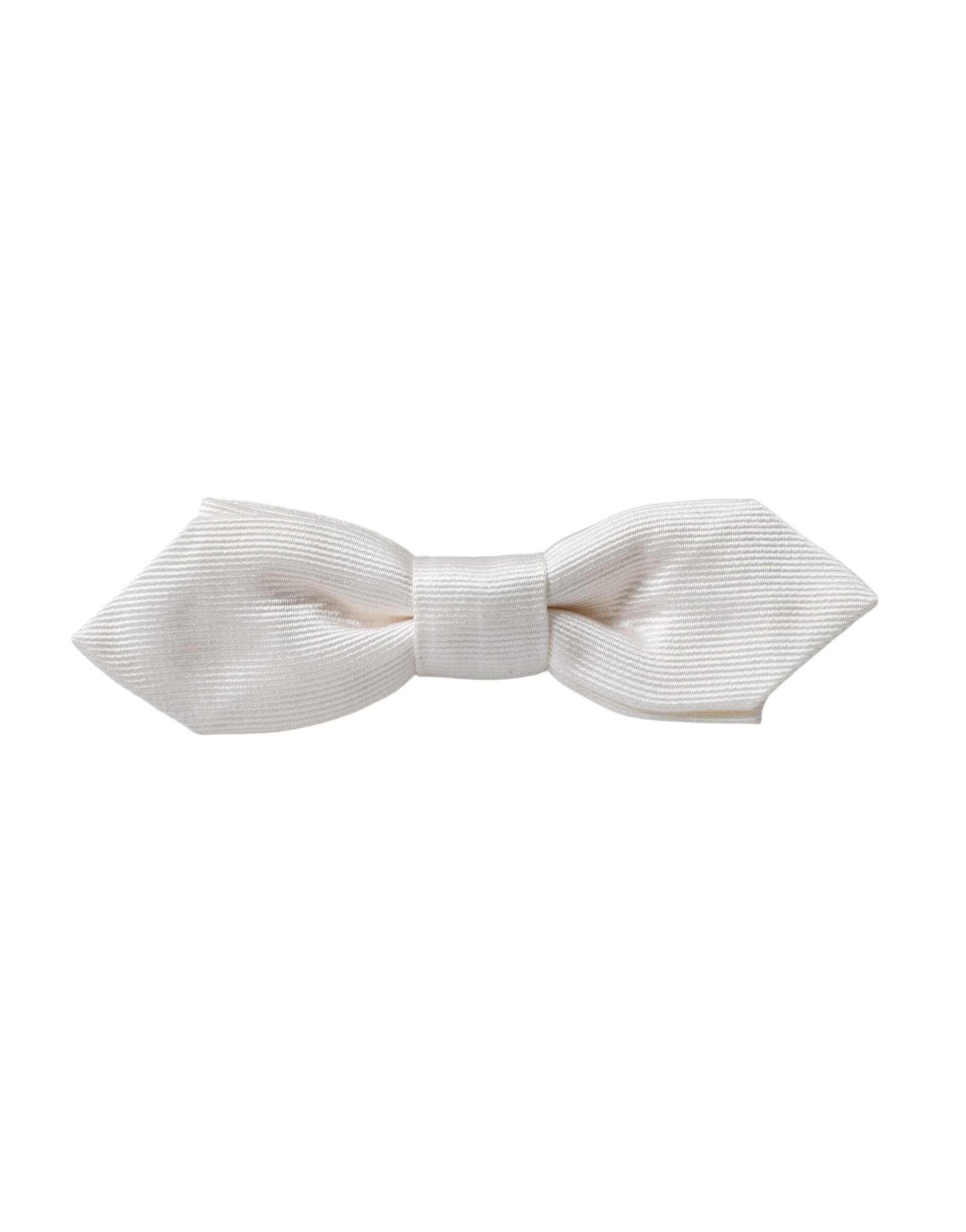 White Silk Adjustable Neck Men Papillon Bow Tie - 4