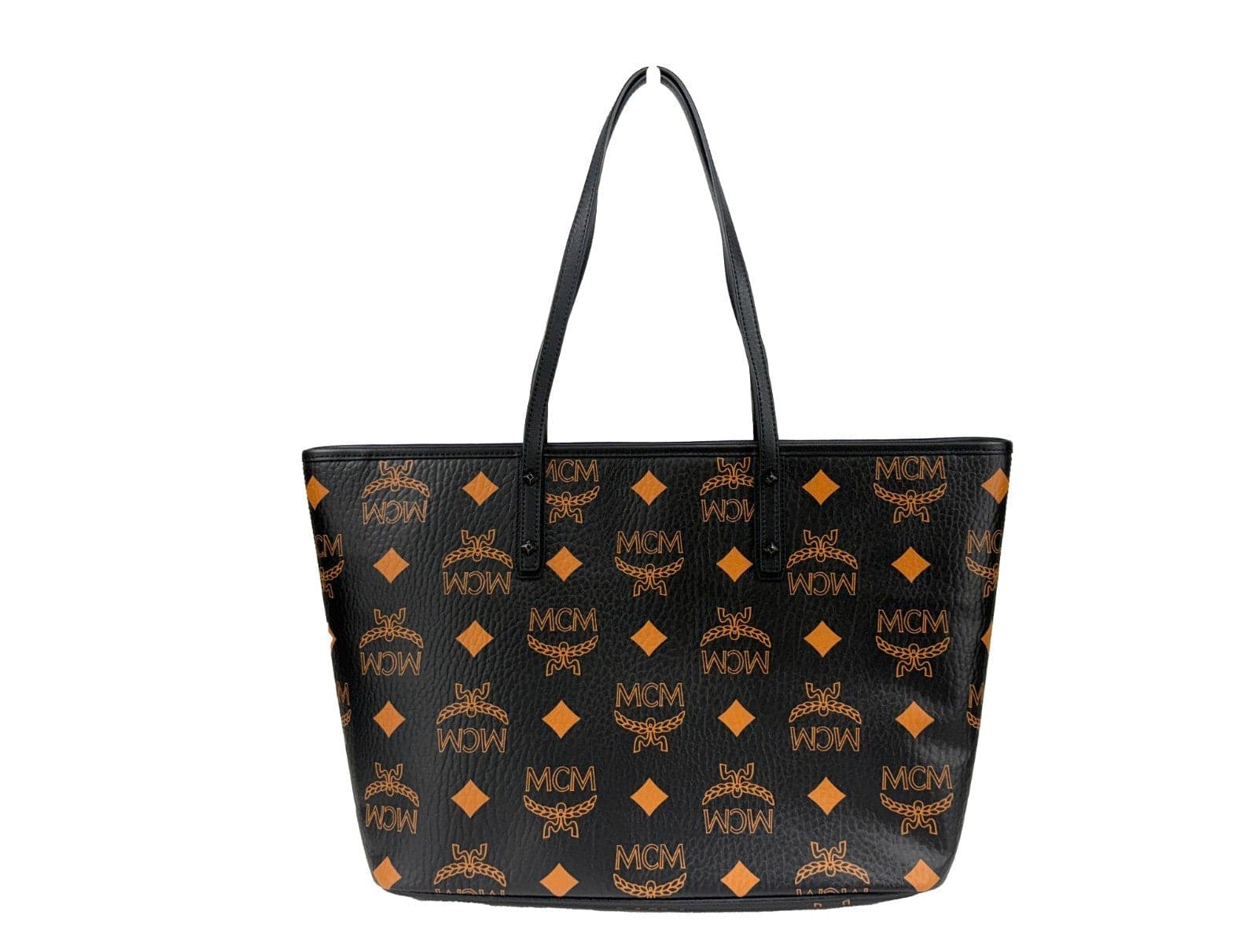 MCM Aren Black Leather Shoulder Tote Bag - 3
