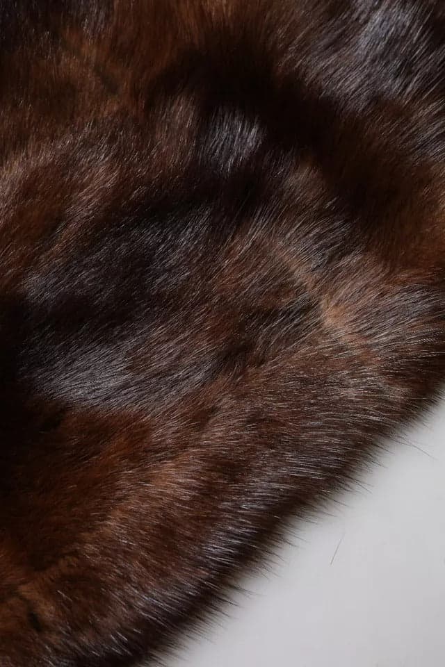 Black Brown Stripe Fur Shawl Wrap Scarf - 5