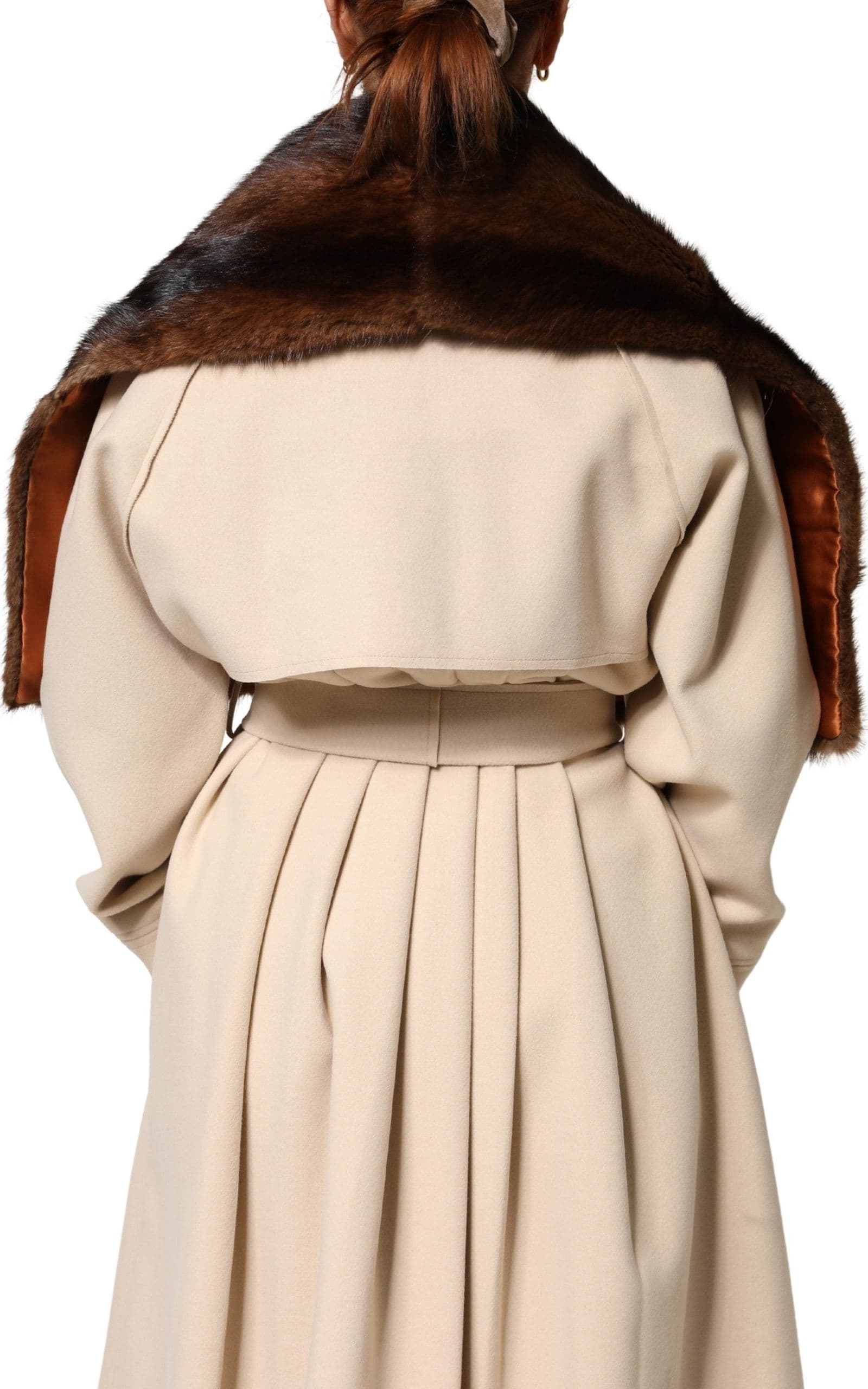 Black Brown Stripe Fur Shawl Wrap Scarf - 7
