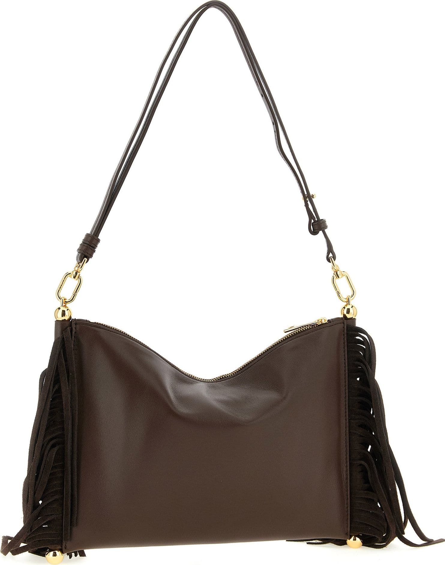 Brown Lamb Leather Shoulder Bag - 2