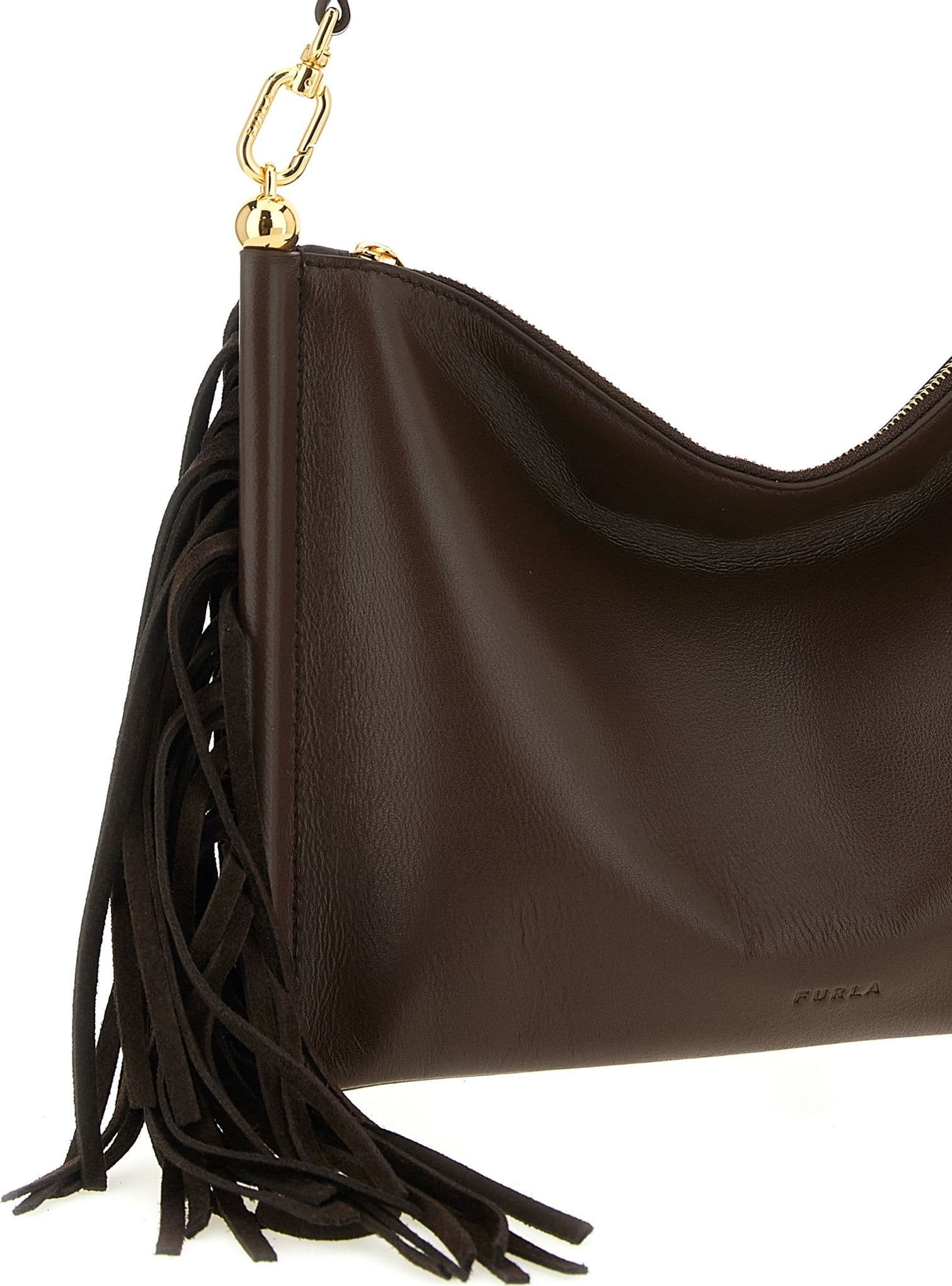 Brown Lamb Leather Shoulder Bag - 3