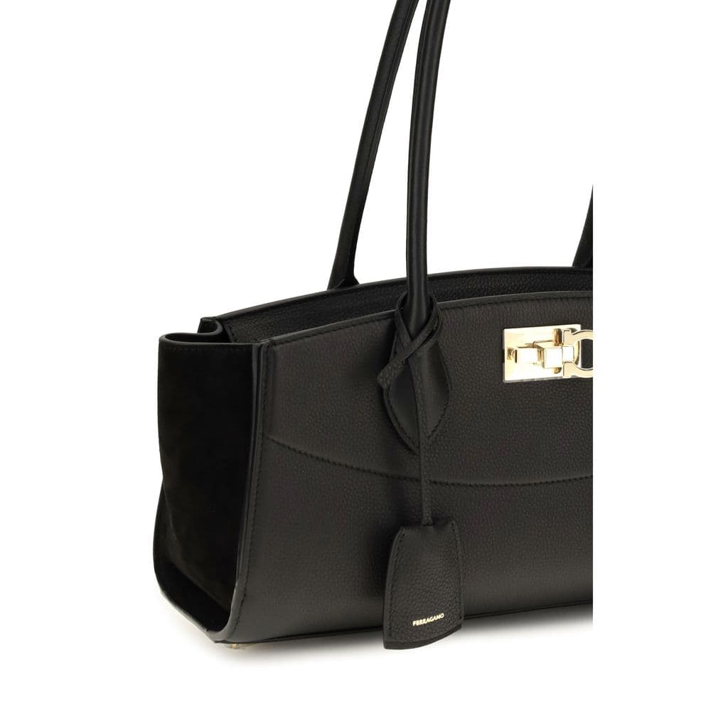 Black Calf Leather Bos Taurus Shoulder Bag - 4