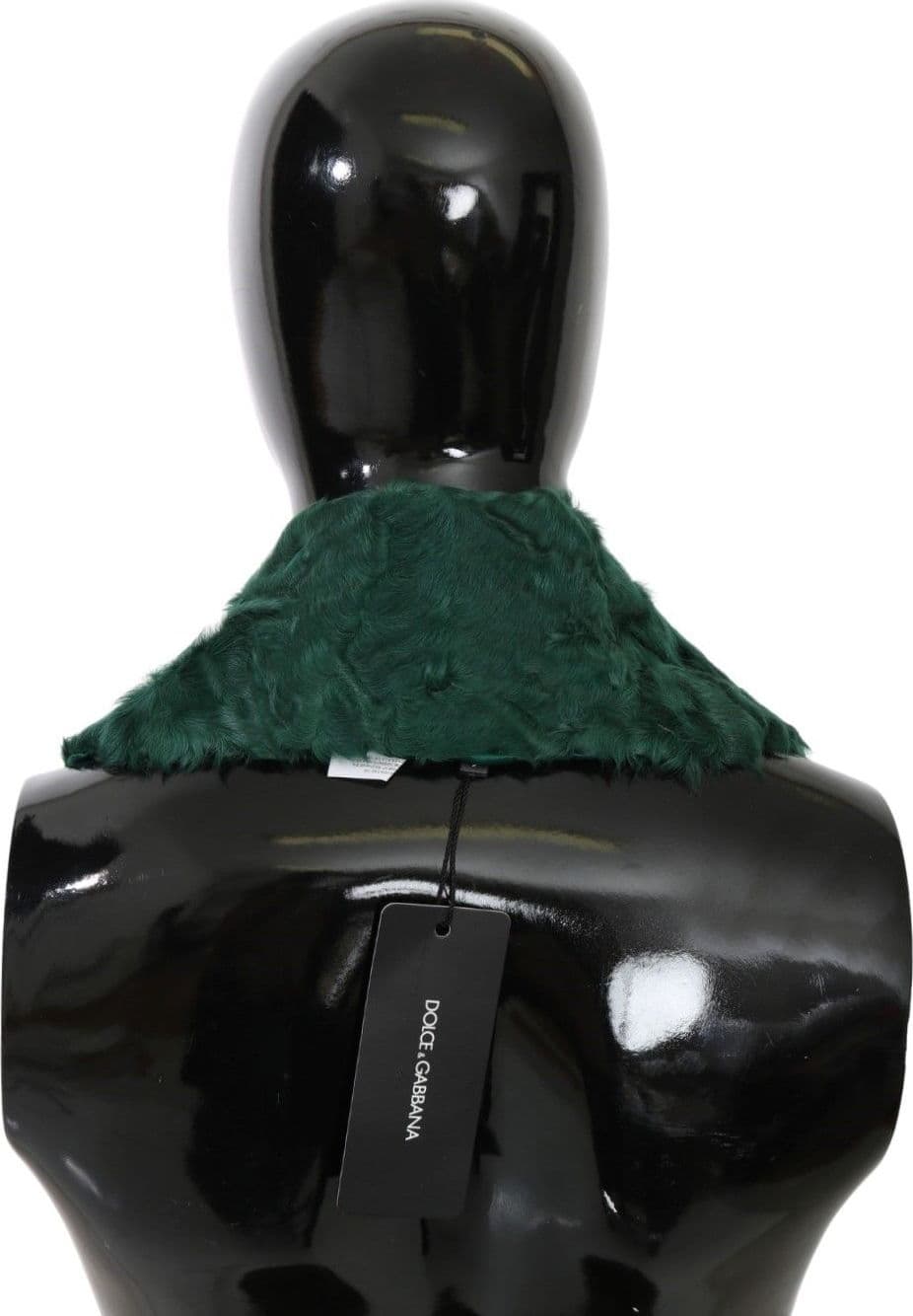 Green Fur Shoulder Collar Wrap Lambskin Scarf - 2