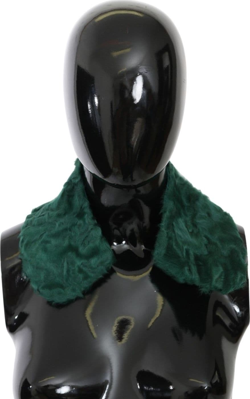 Green Fur Shoulder Collar Wrap Lambskin Scarf - 4