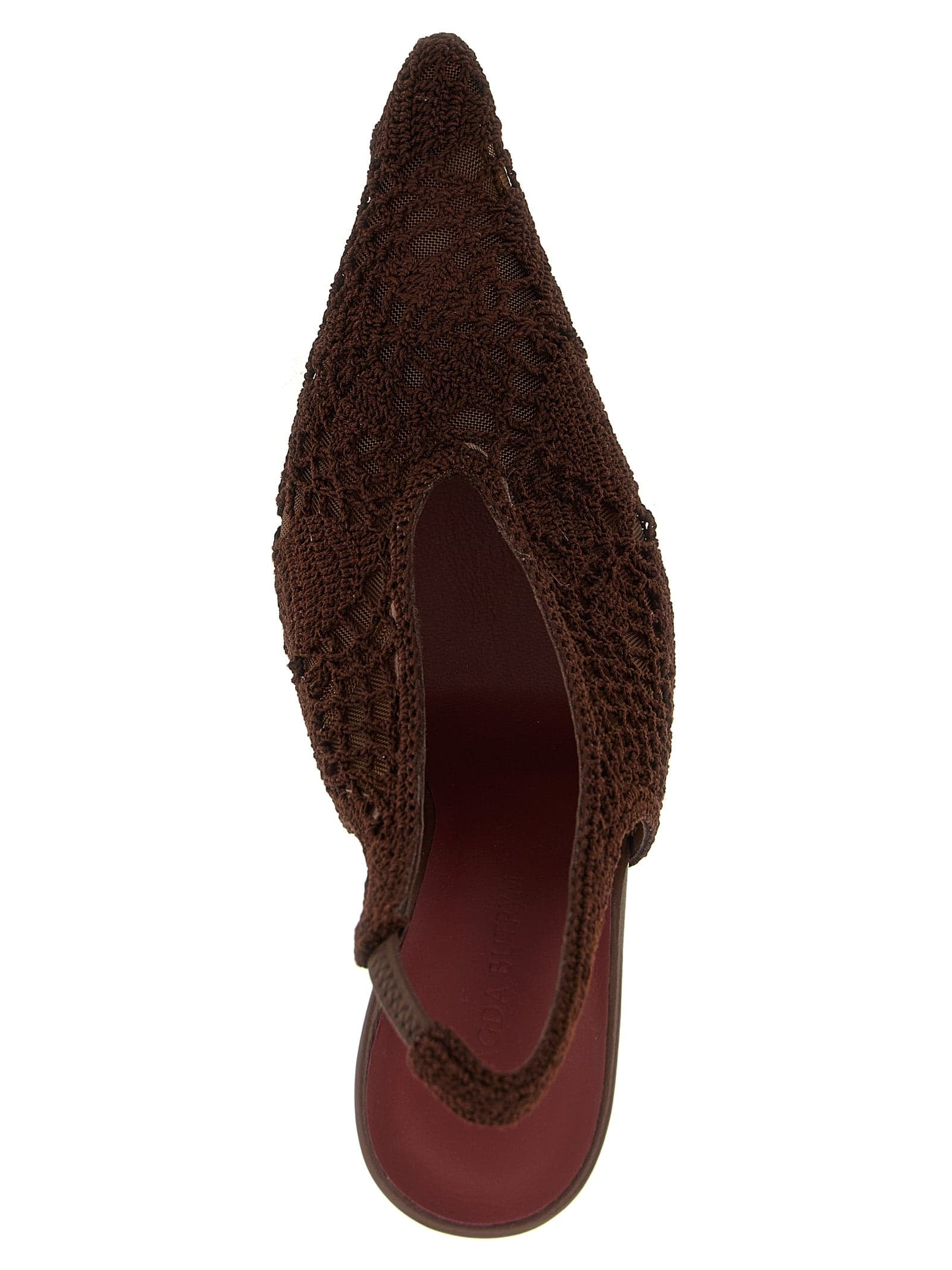 Brown Cotton High Heel Pumps - 4
