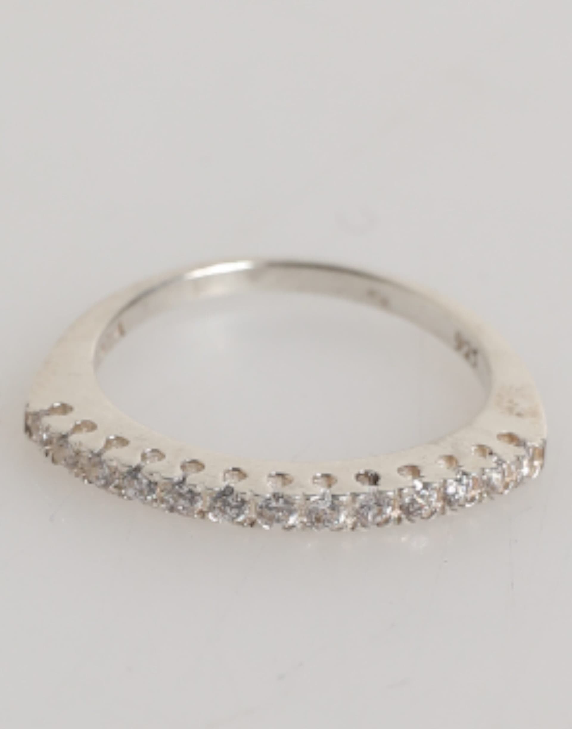 Sterling Silver 925 Band Pave CZ Crystal Eternity Ring - 2