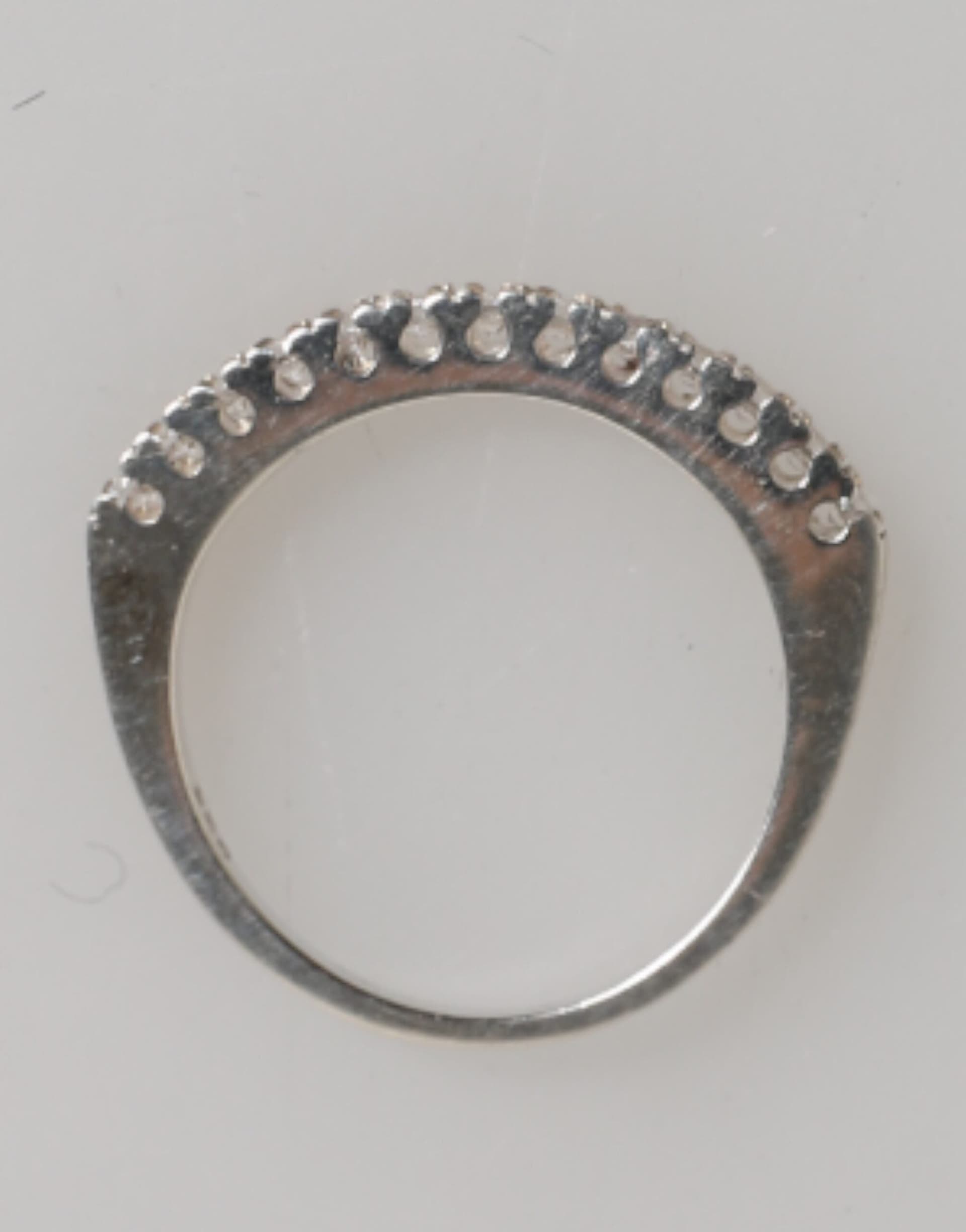 Sterling Silver 925 Band Pave CZ Crystal Eternity Ring - 5