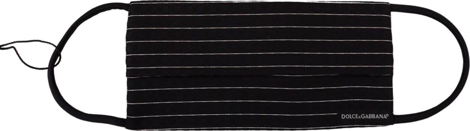 Black White Stripes Elastic Ear Strap One Size Face Mask - 2