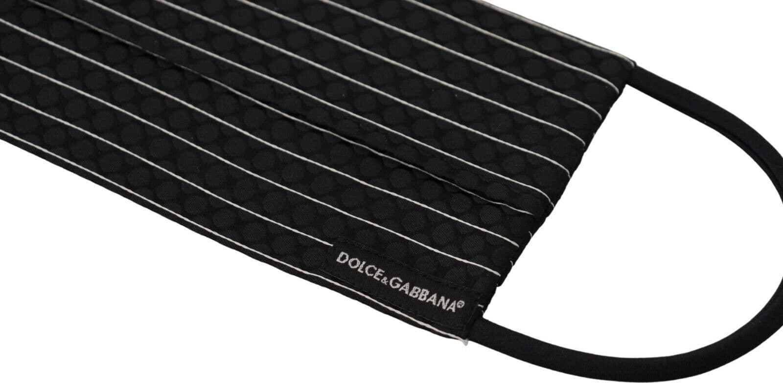 Black White Stripes Elastic Ear Strap One Size Face Mask - 3