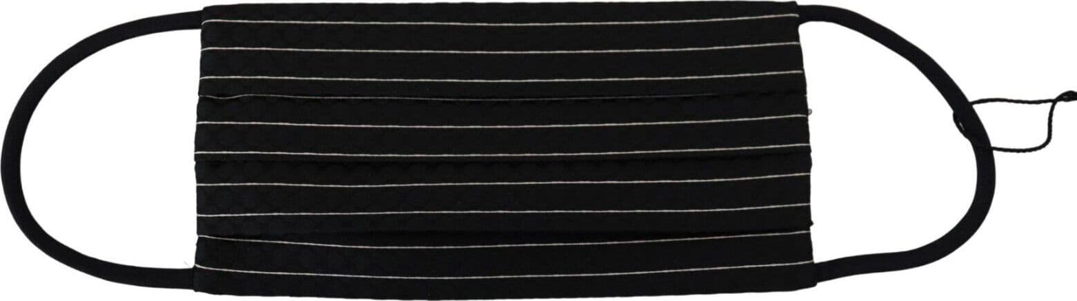 Black White Stripes Elastic Ear Strap One Size Face Mask - 4