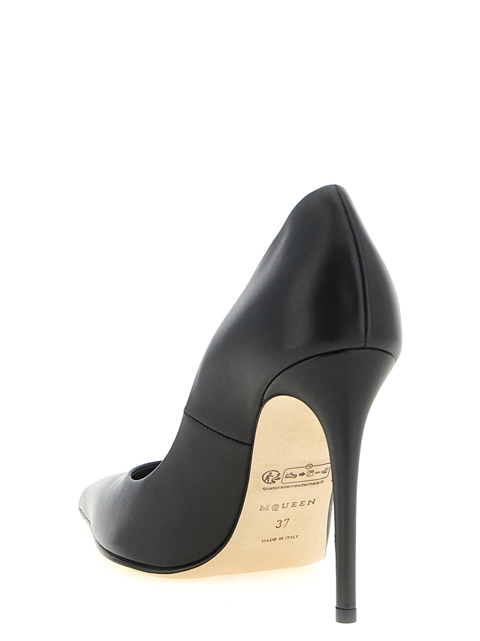Black Calfskin High Heel Pumps - 3