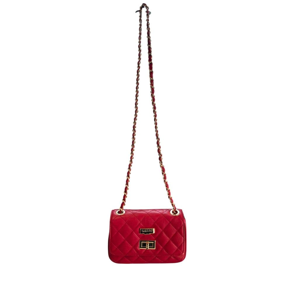 Red Leather Women Crossbody Bag - 5