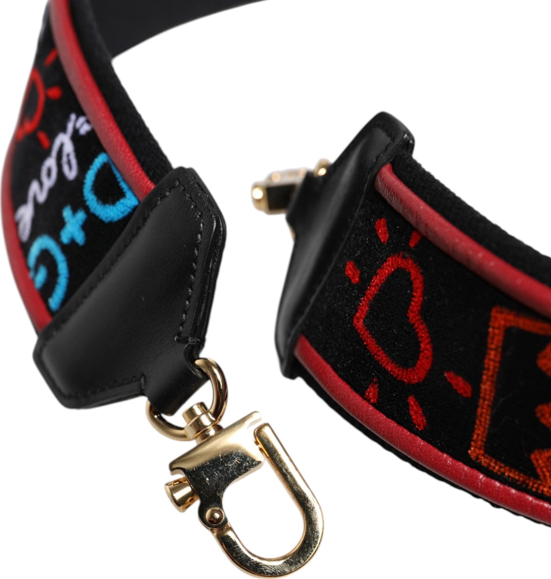 Black Cotton Printed Women Bag Accessory Shoulder Strap - 3