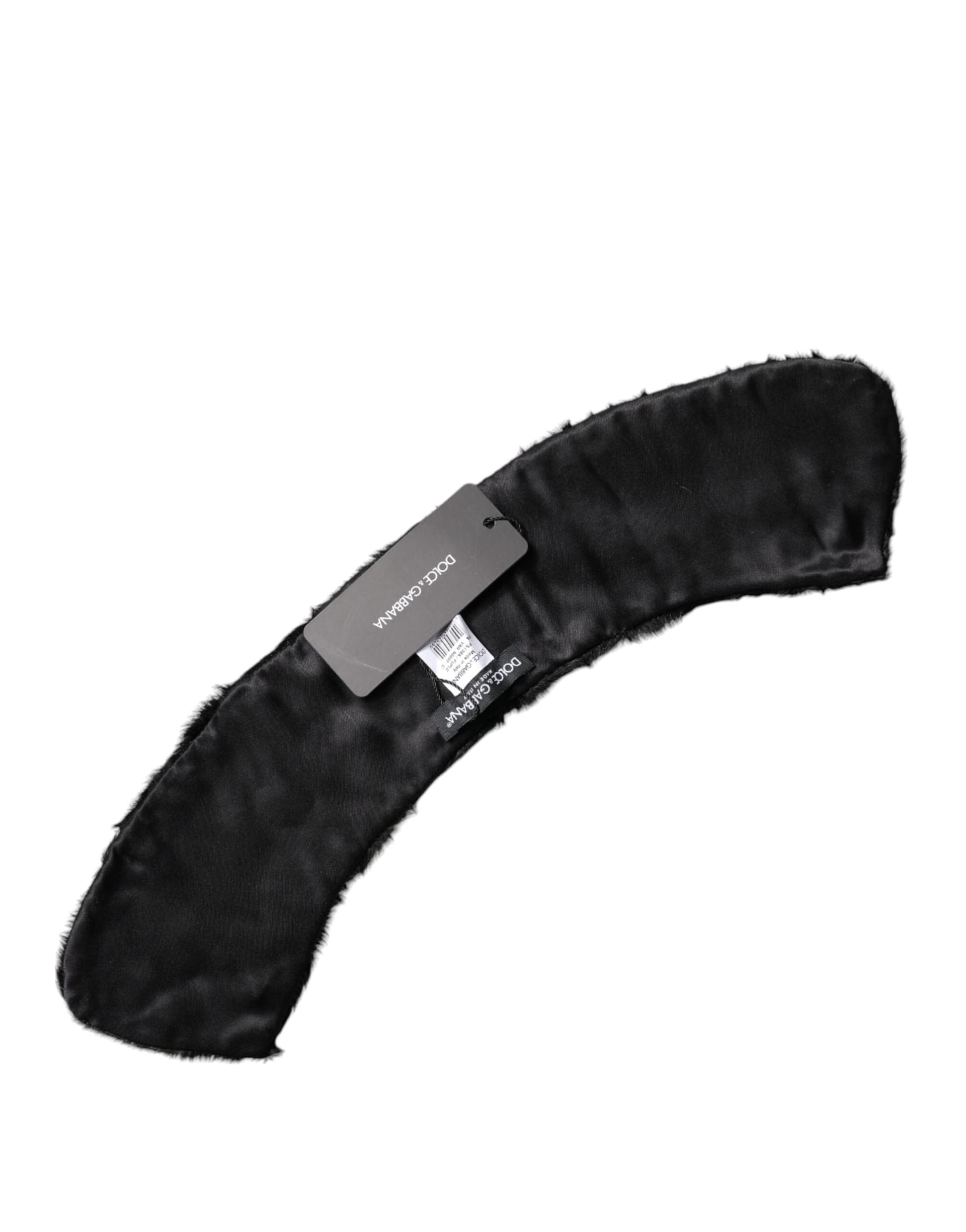 Black Lamb Fur Collar Women Neck Wrap Scarf - 2