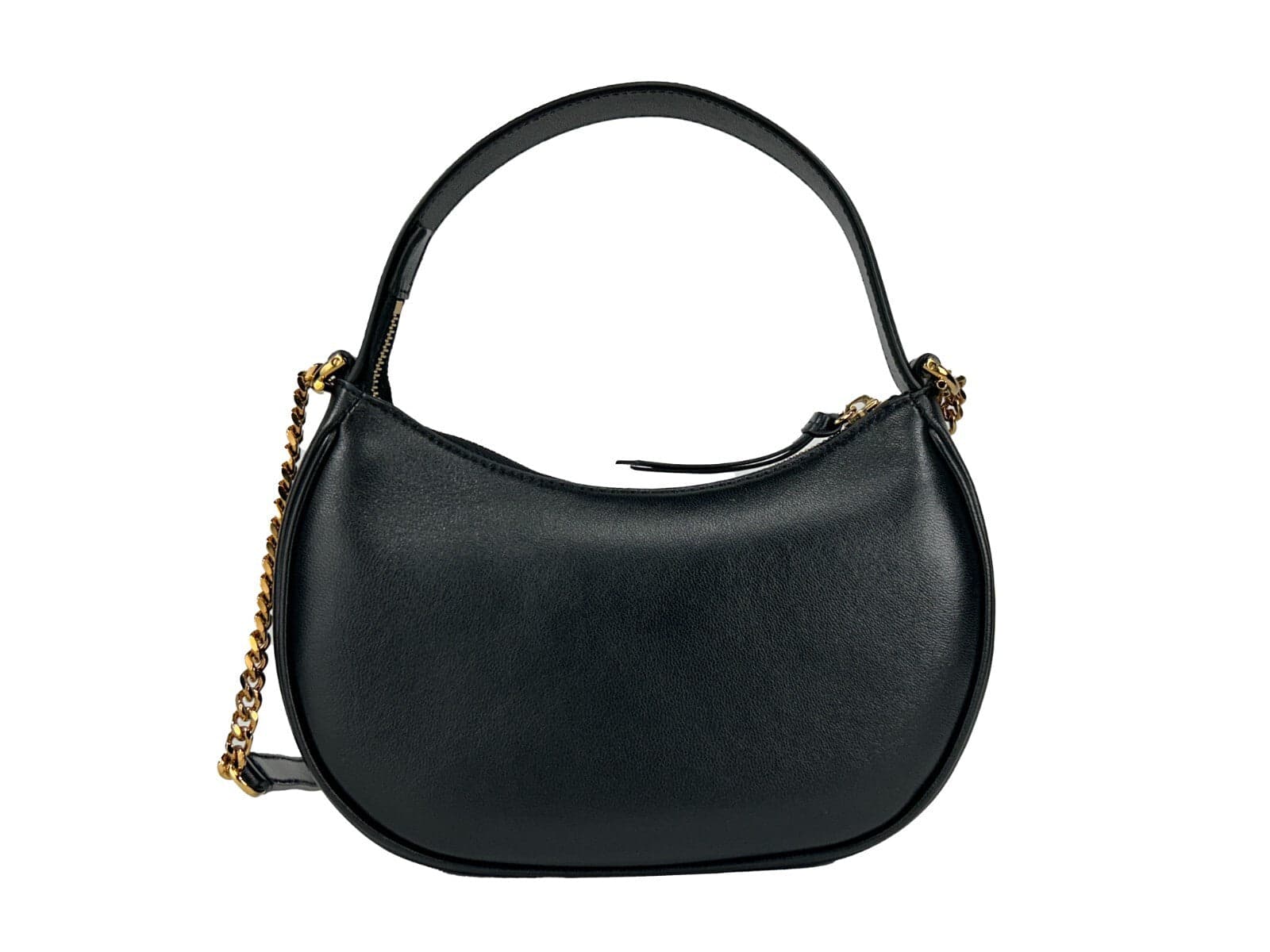 Versace Quilted Black Leather Half Moon Chain Crossbody Bag - 3