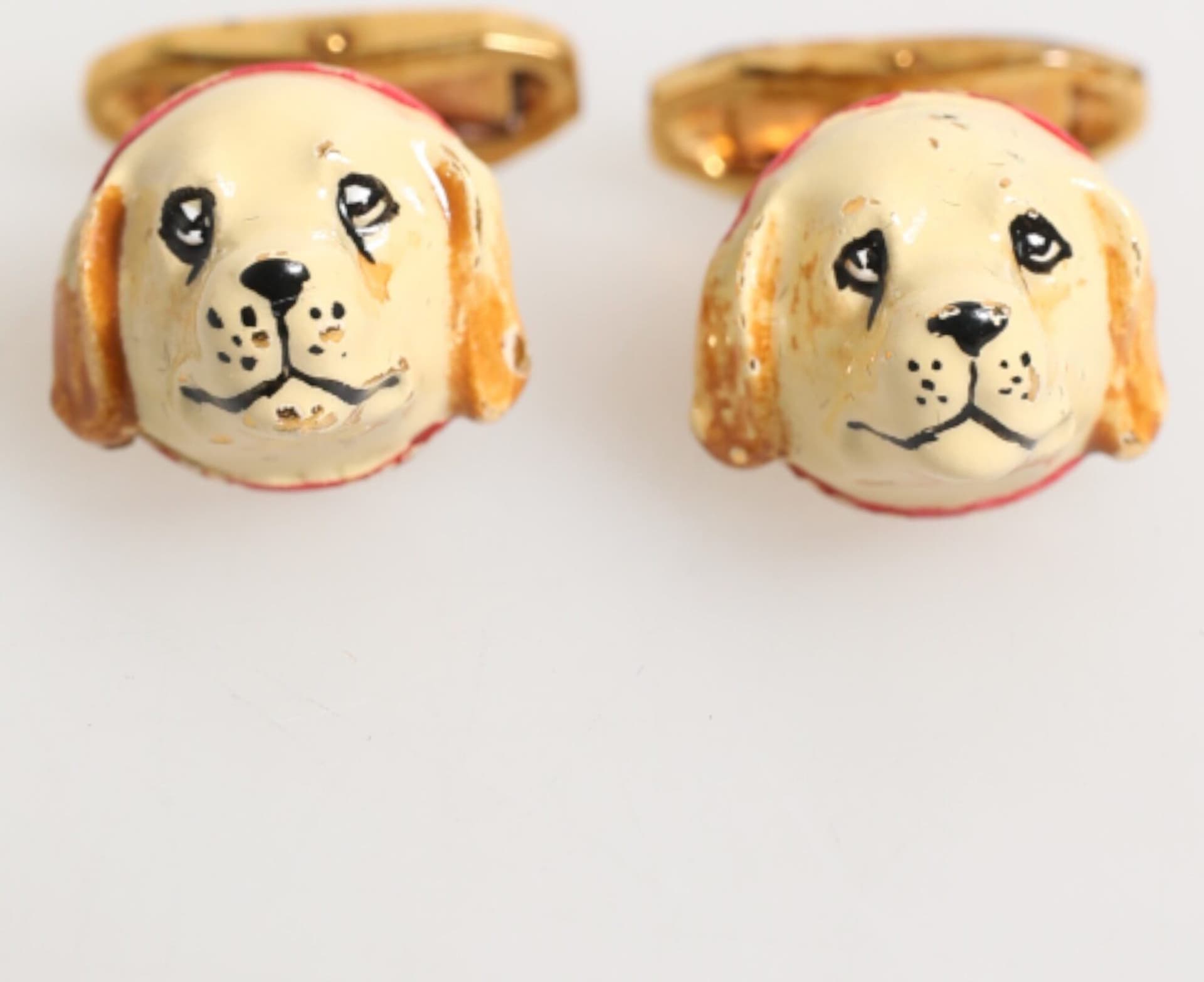 Brass Gold Tone Dog Puppy Men's Accessories Cufflink - 2