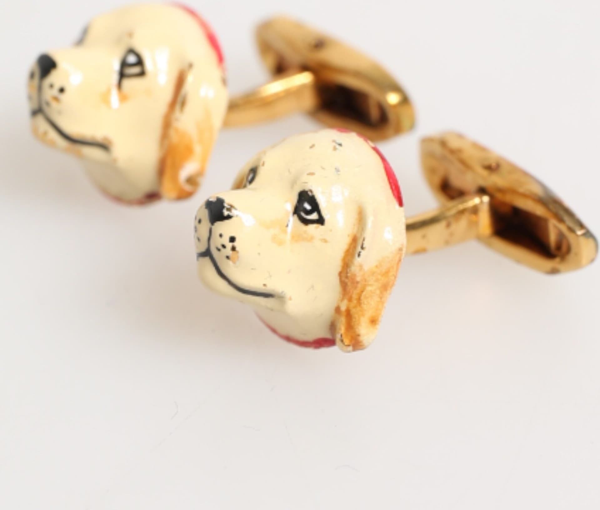 Brass Gold Tone Dog Puppy Men's Accessories Cufflink - 3