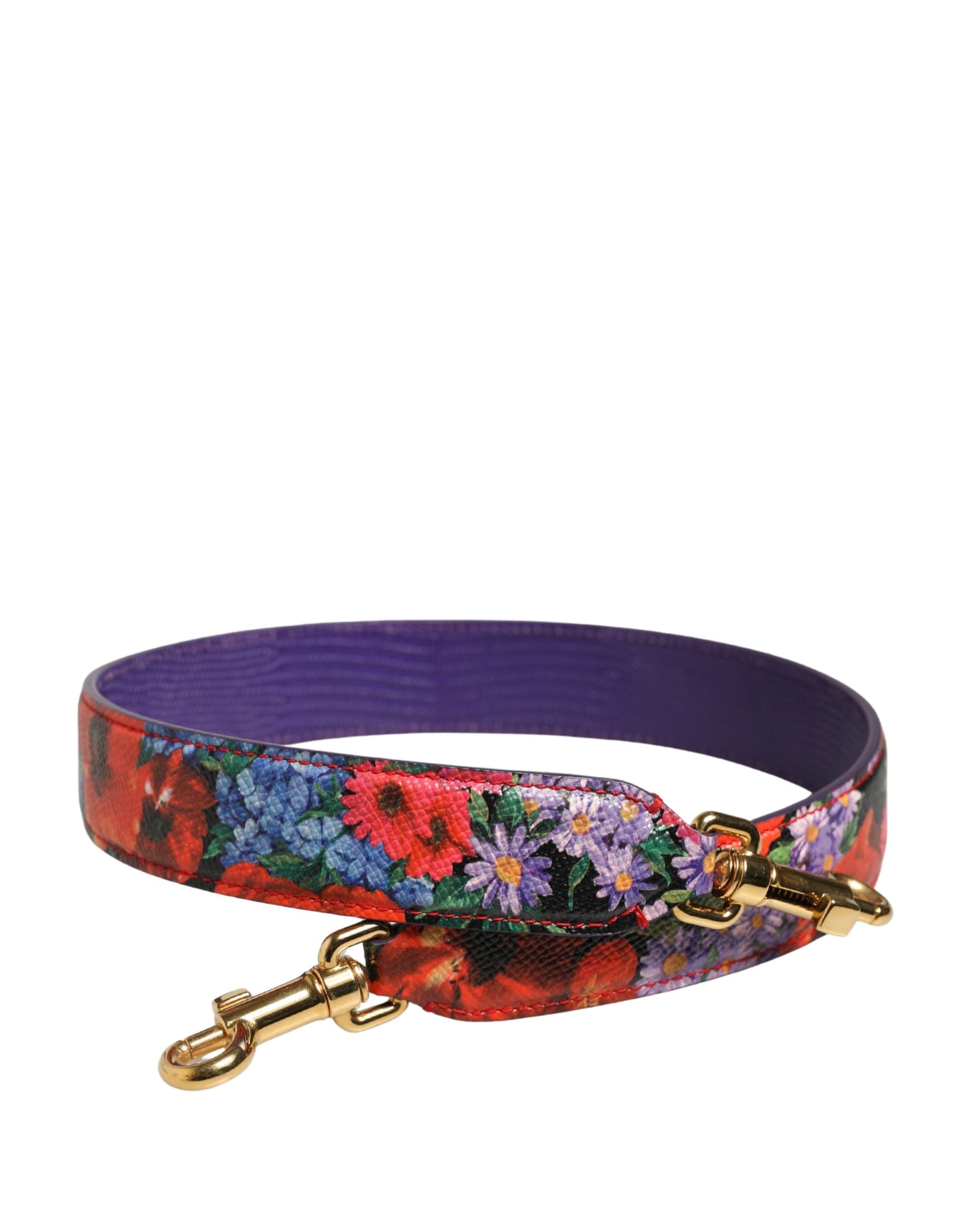 Multicolor Floral Leather Bag Accessory Shoulder Strap - 2