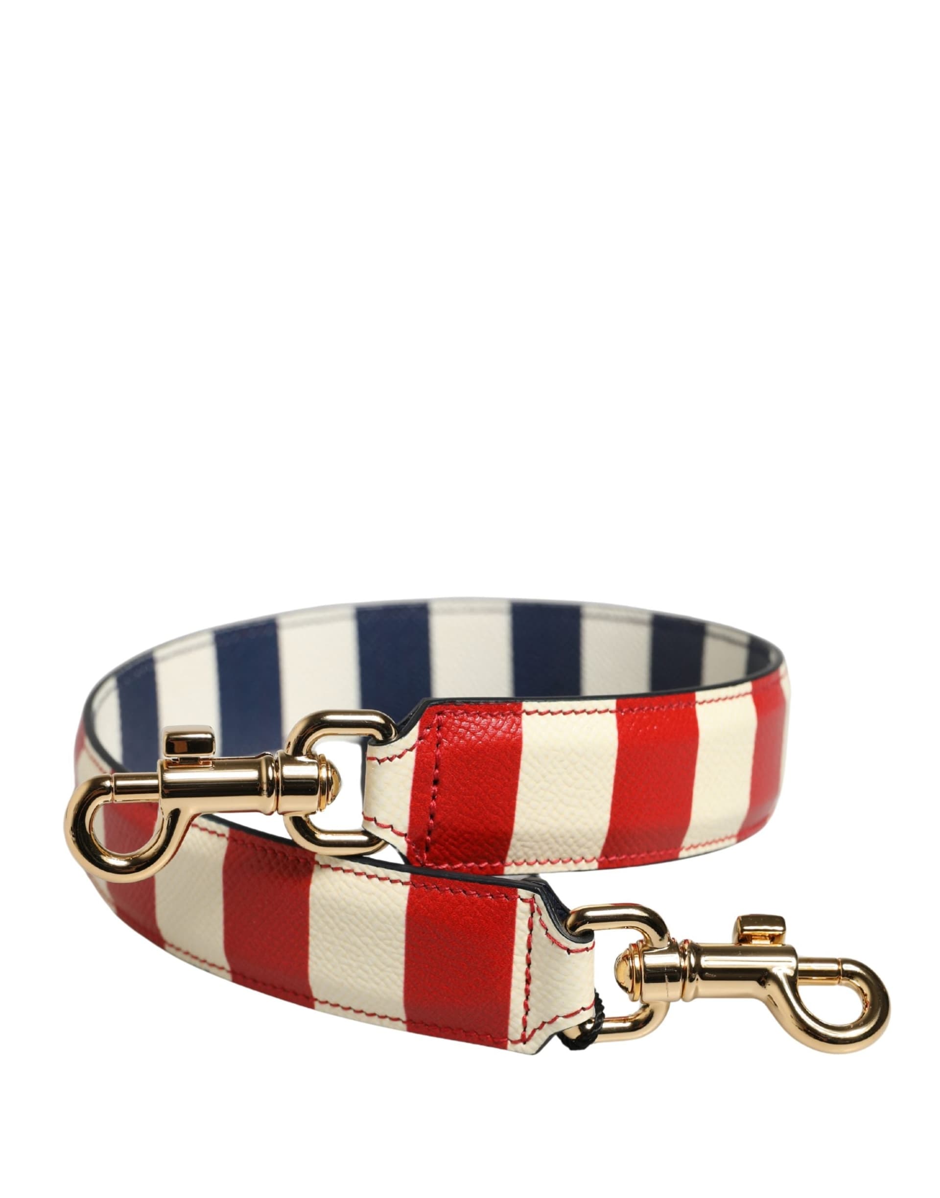 Multicolor Leather Striped Bag Accessory Shoulder Strap - 3