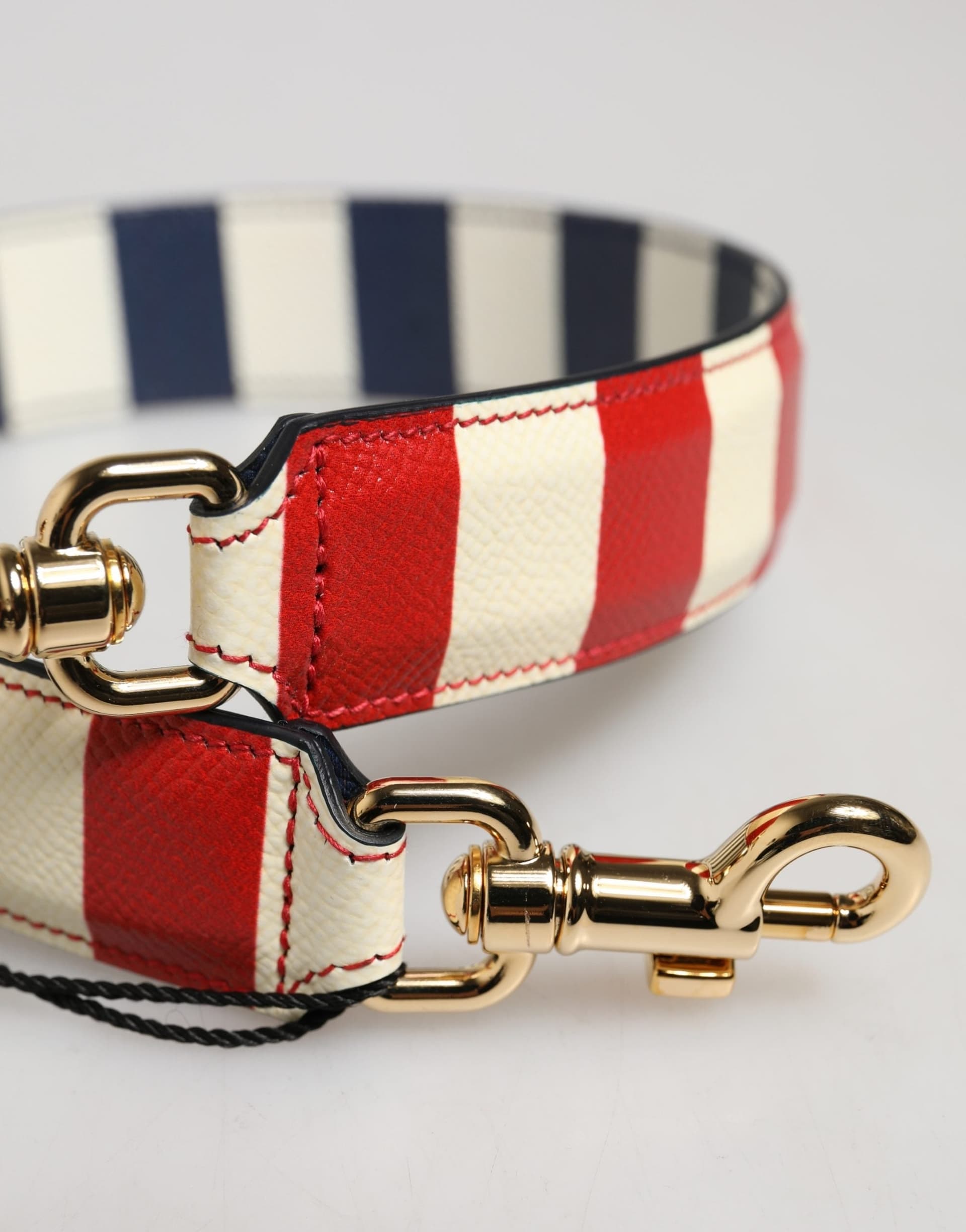 Multicolor Leather Striped Bag Accessory Shoulder Strap - 5