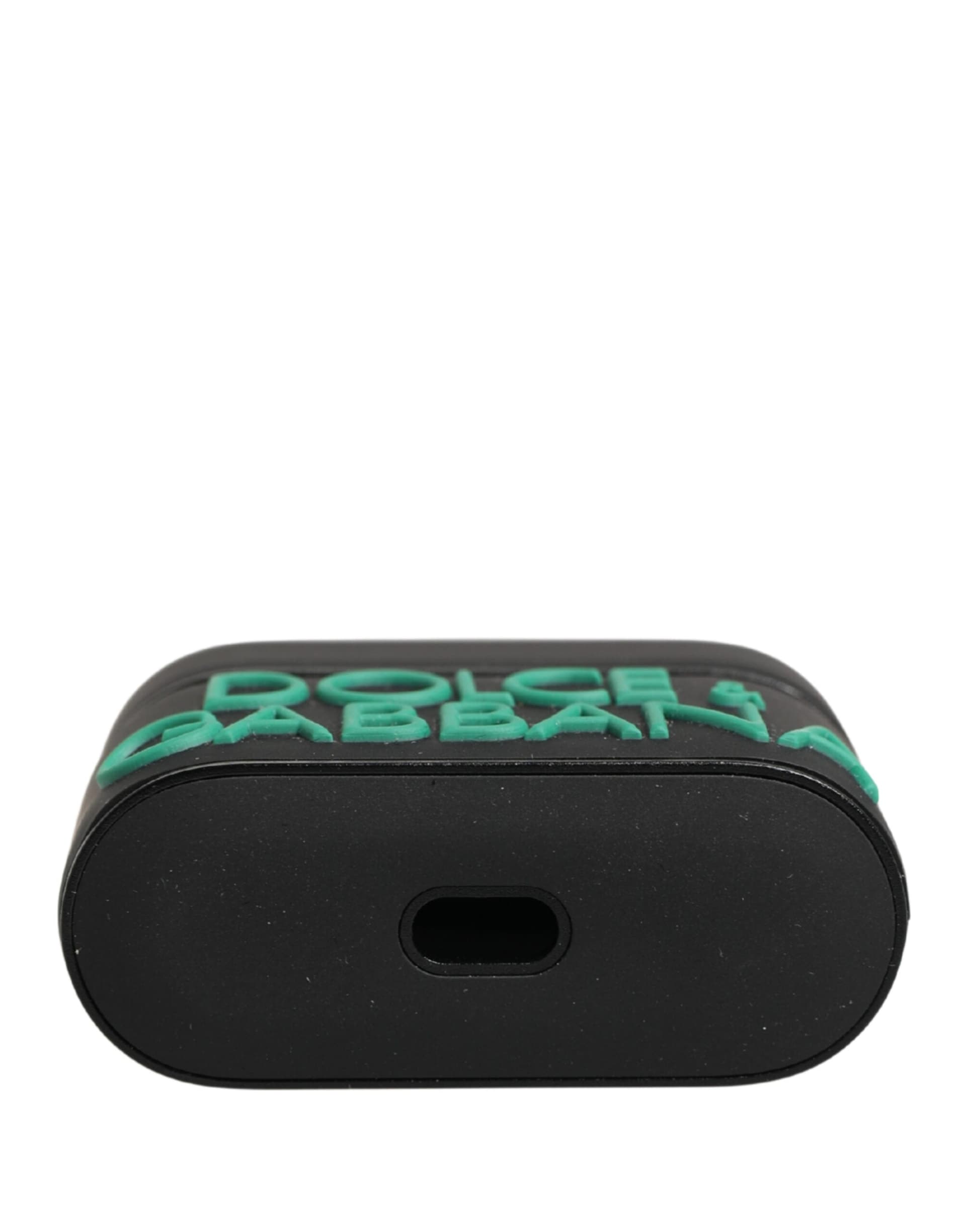 Black PVC Embossed Logo Flip Holder Women Airpods Case - 3