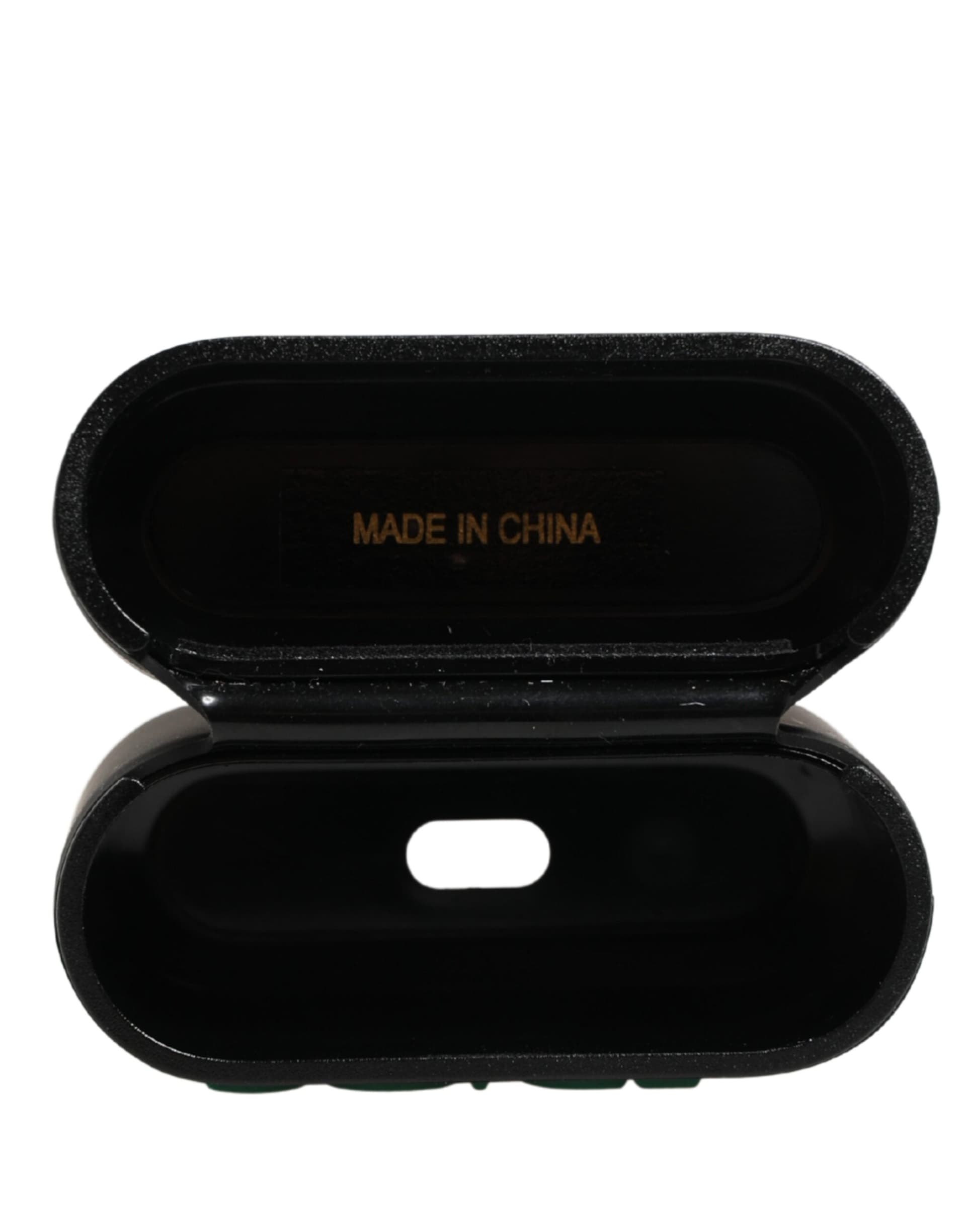 Black PVC Embossed Logo Flip Holder Women Airpods Case - 4