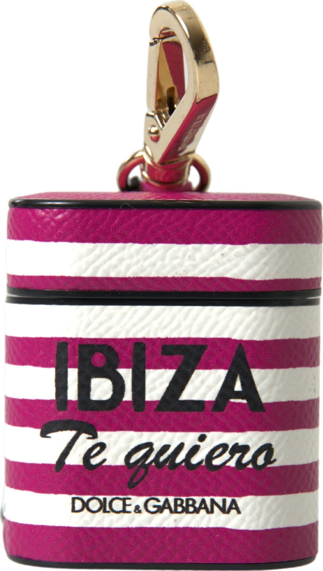 Fuchsia Dauphine Leather Logo Airpods Case