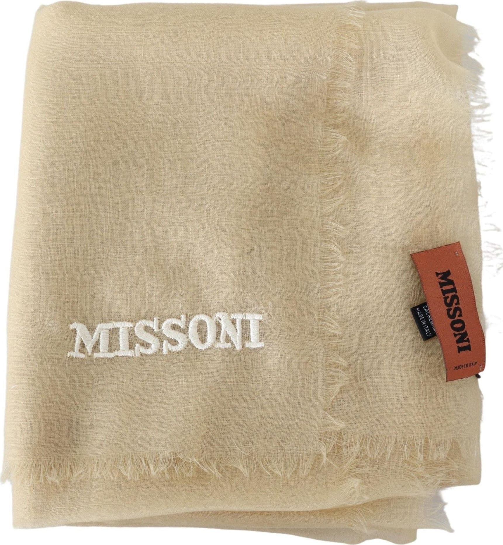 Beige Cashmere Unisex Neck Scarf - 3