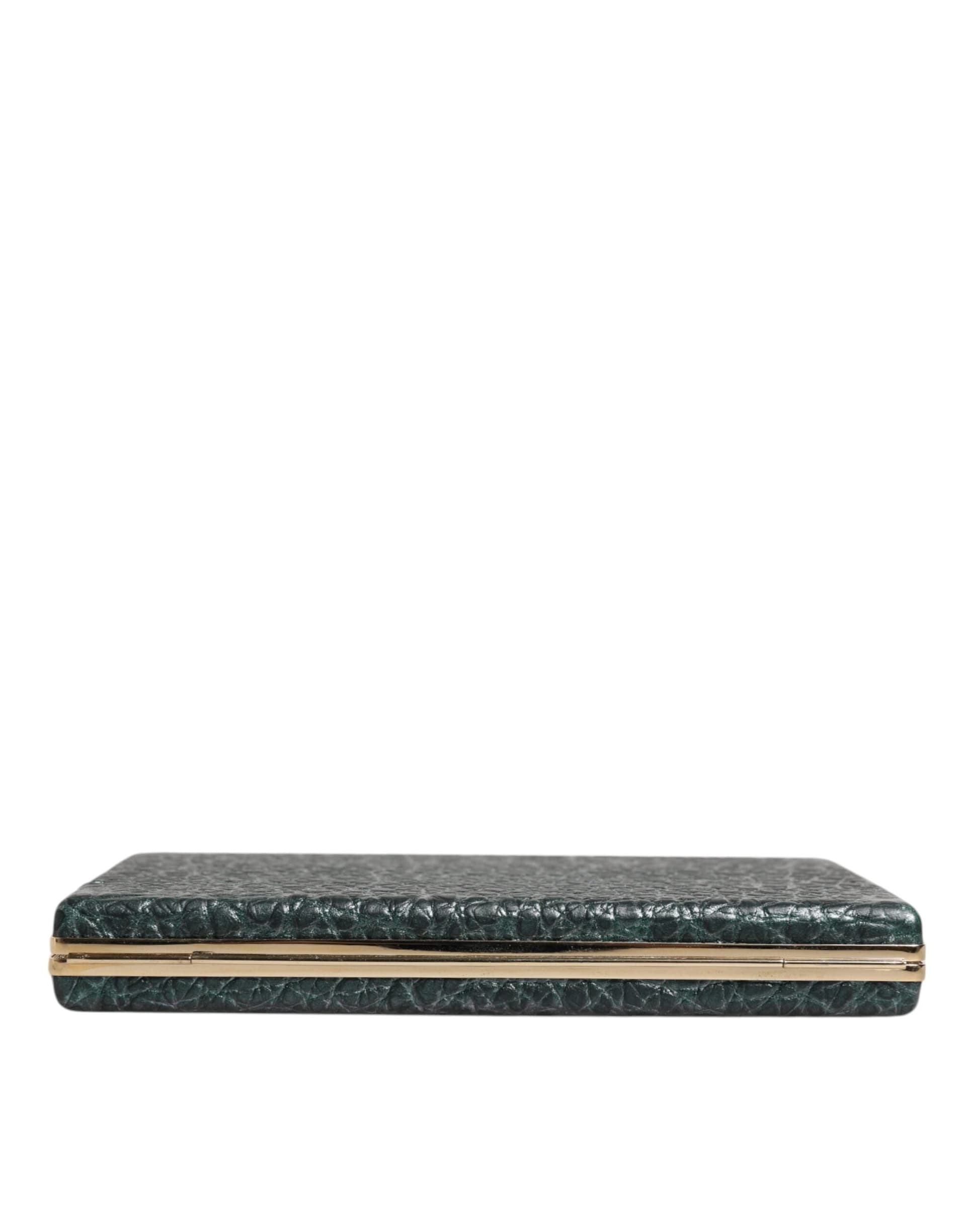 Black Leather Clutch Evening Crossbody Bag - 6